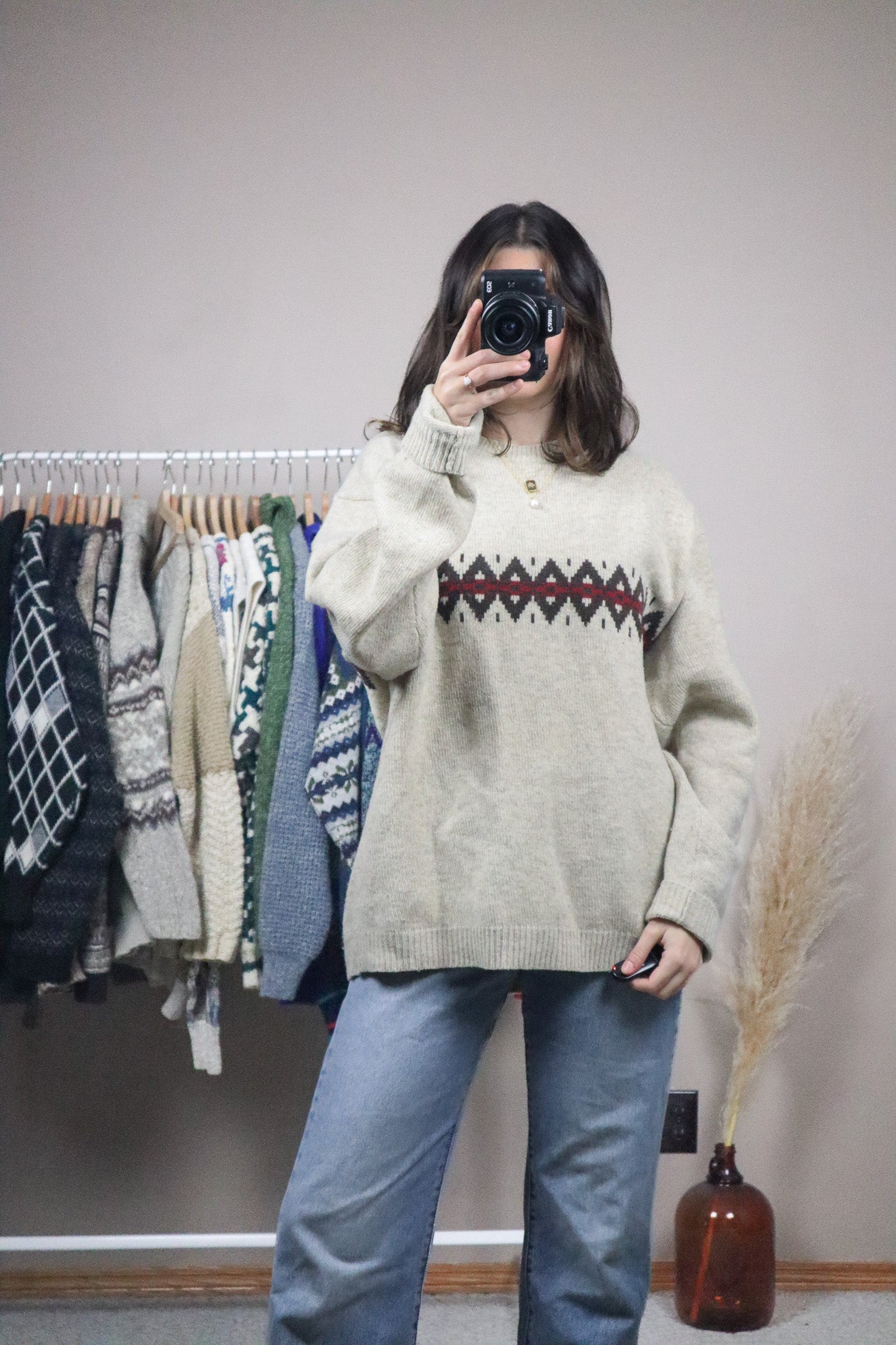 Vintage x Wool Patterend Knit (L)