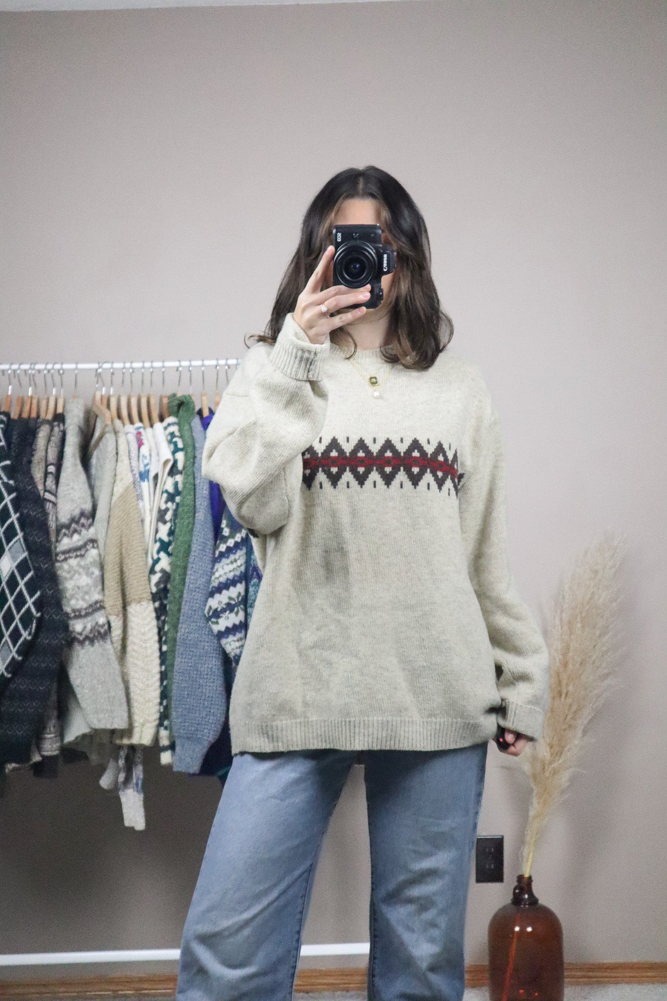 Vintage x Wool Patterend Knit (L)