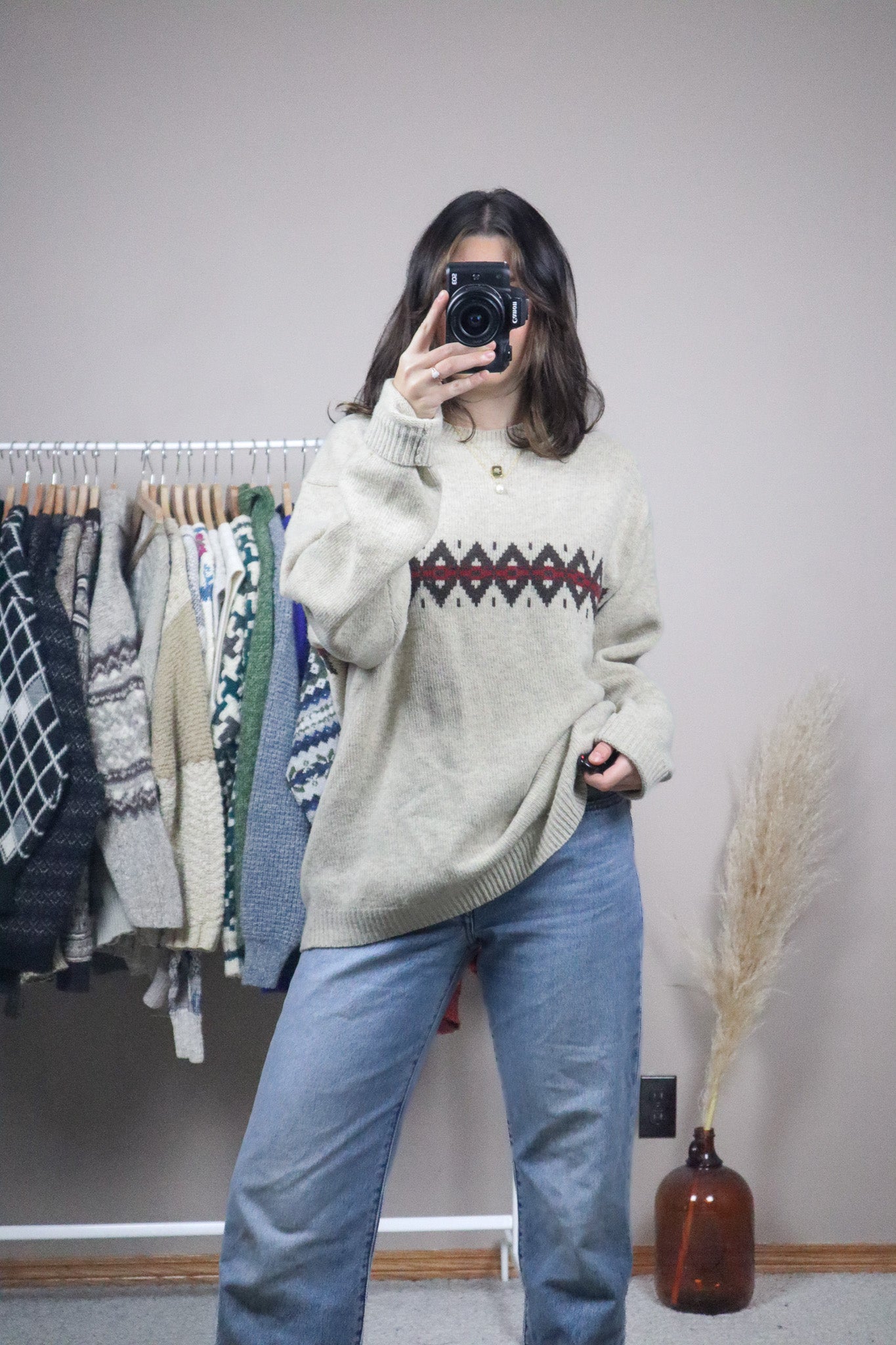 Vintage x Wool Patterend Knit (L)