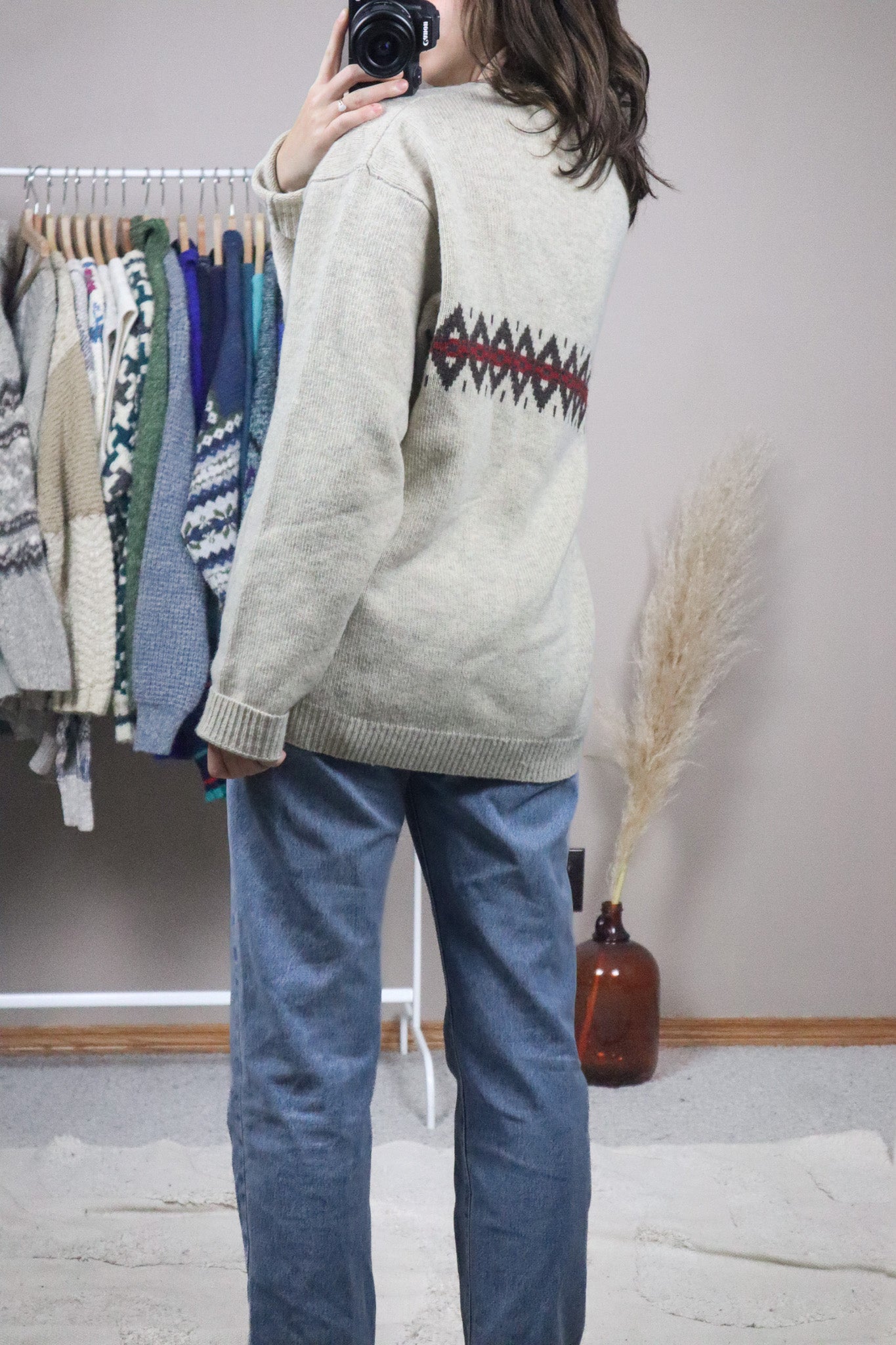 Vintage x Wool Patterend Knit (L)
