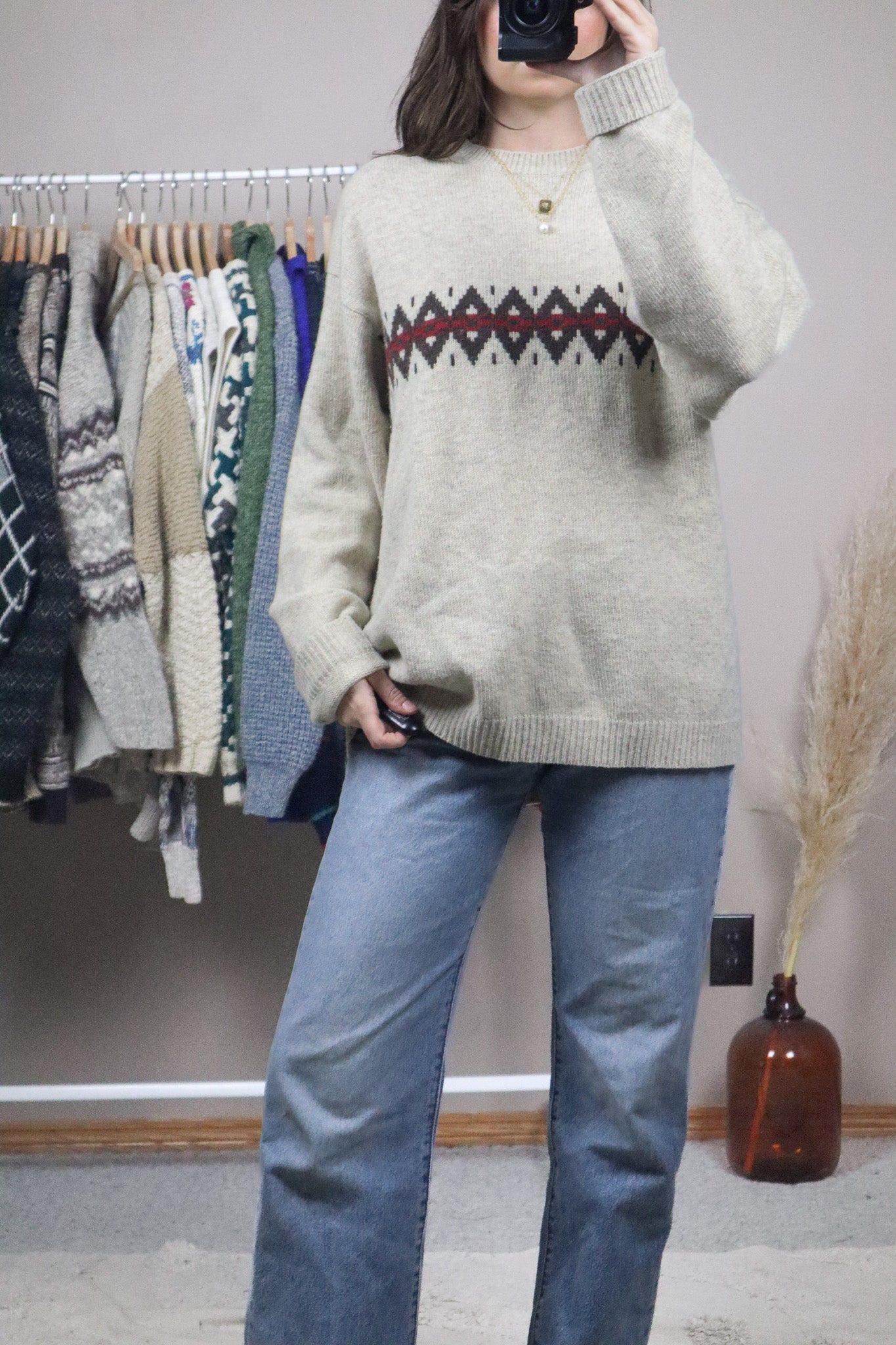 Vintage x Wool Patterend Knit (L)