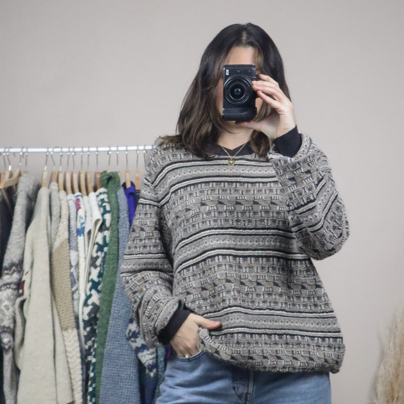 Made in Peru x Baby Alpaca Textured Sweater (S/M)