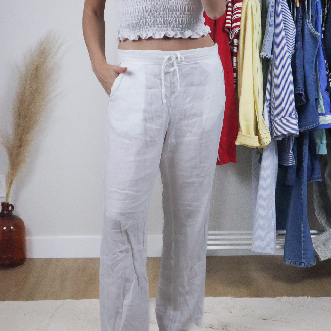Vintage x Midrise Linen Pants (M)