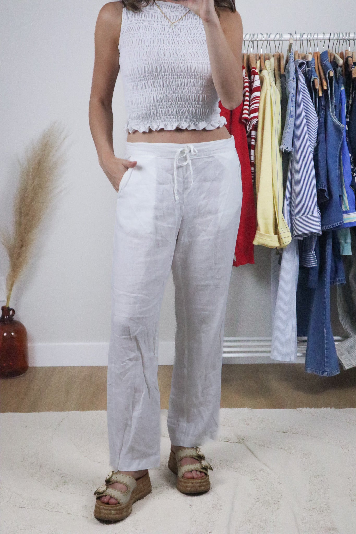 Vintage x Midrise Linen Pants (M)