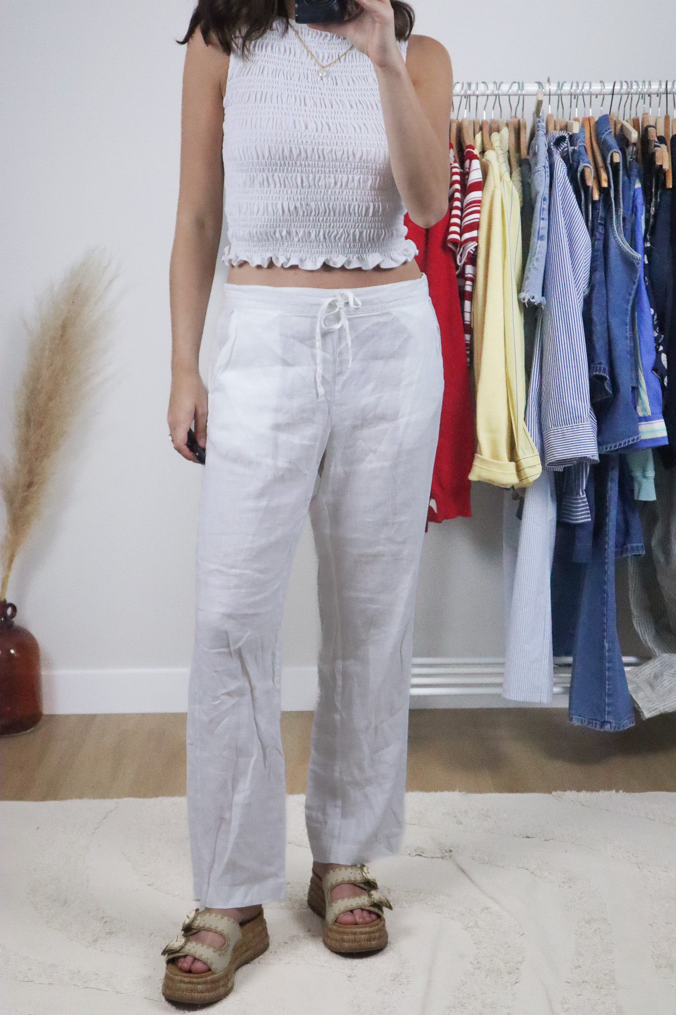 Vintage x Midrise Linen Pants (M)