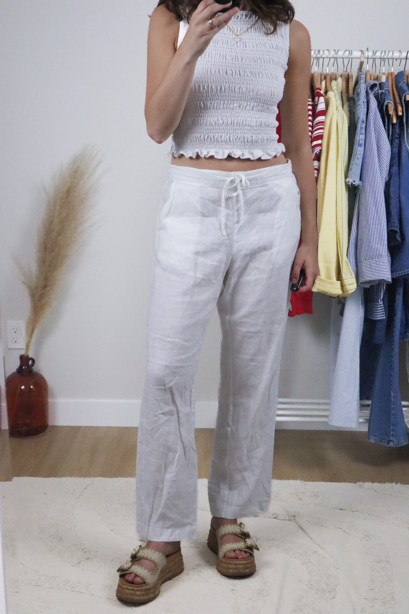 Vintage x Midrise Linen Pants (M)