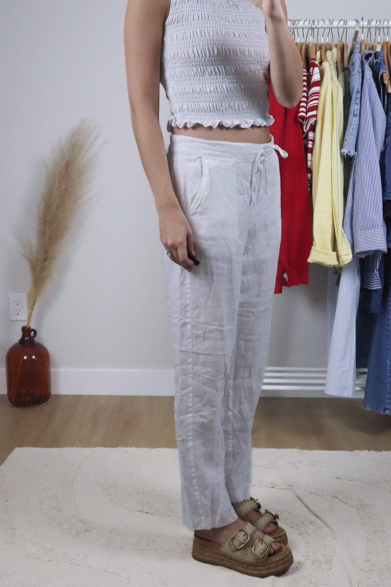 Vintage x Midrise Linen Pants (M)
