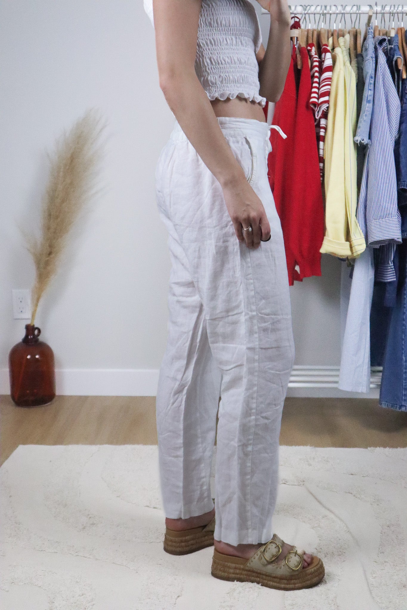 Vintage x Midrise Linen Pants (M)
