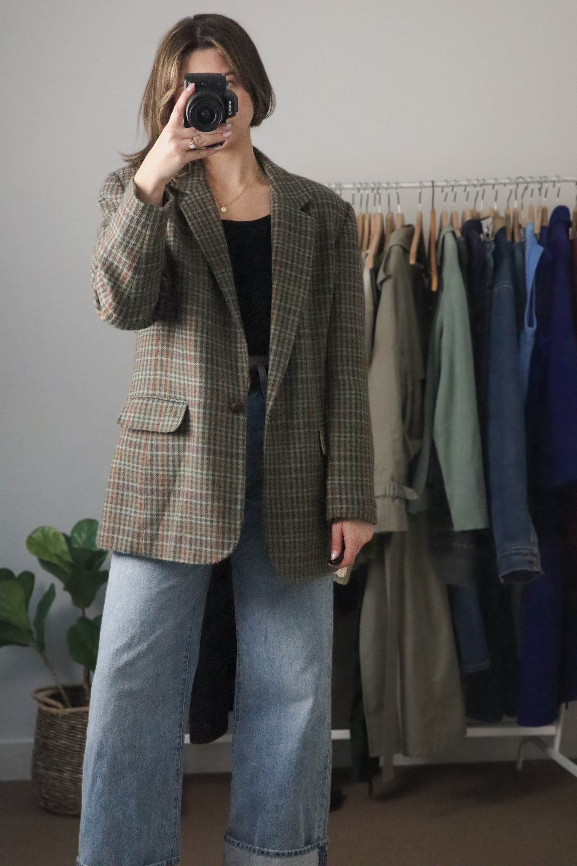 Vintage x Wool Plaid Blazer (S/M)