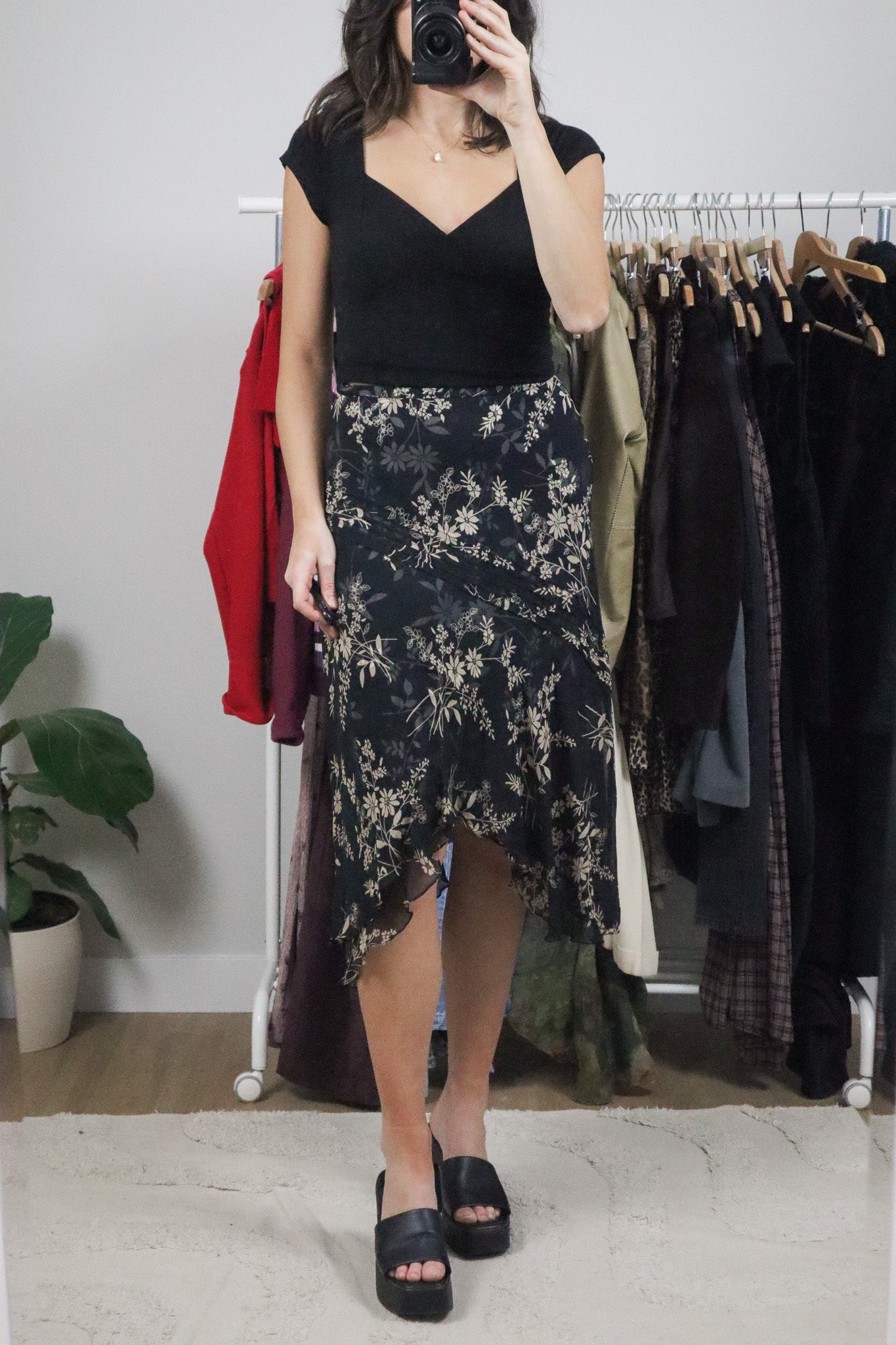 Vintage x Silk Floral Midi Skirt (4/6)