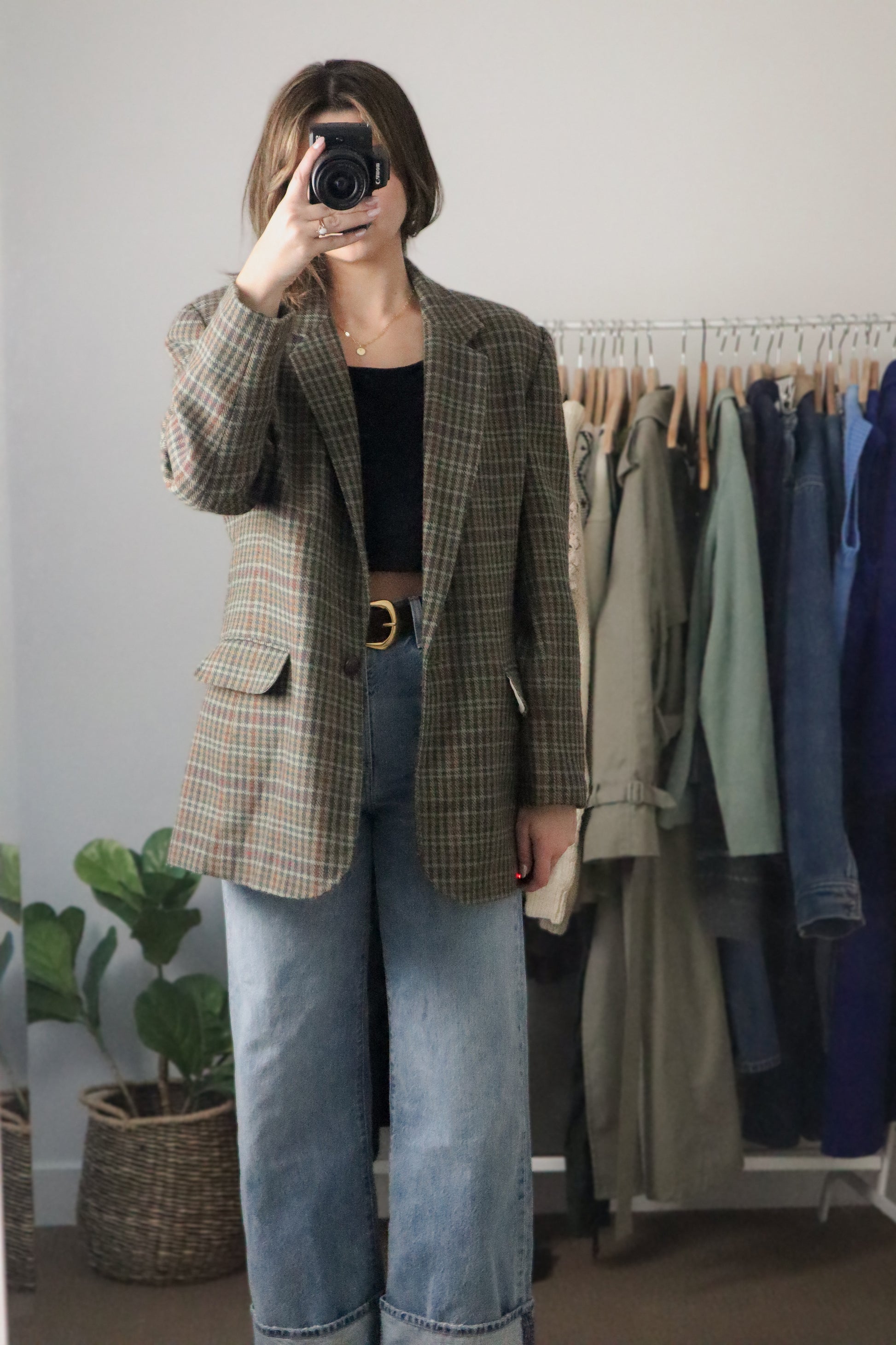 Vintage x Wool Plaid Blazer (S/M)