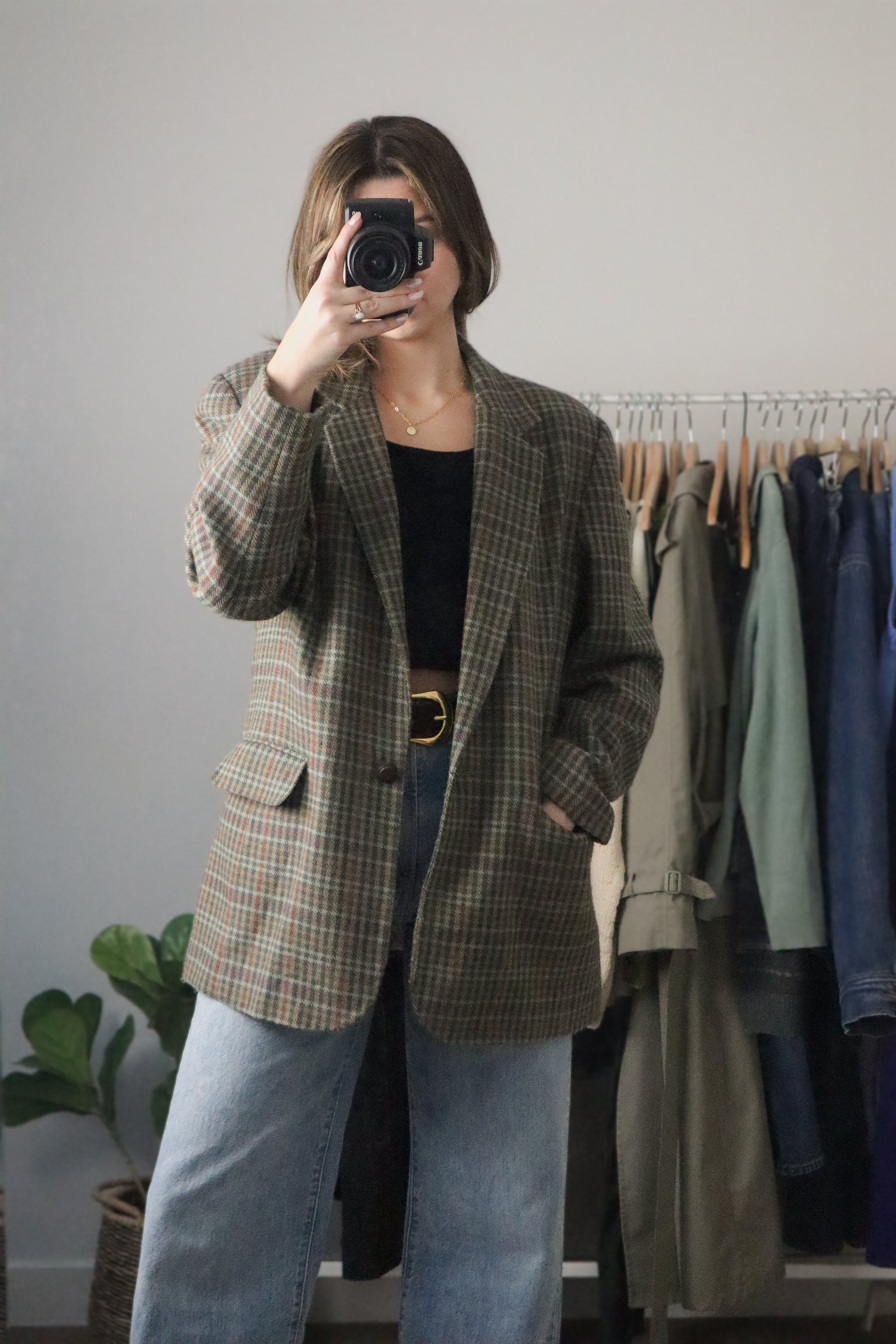 Vintage x Wool Plaid Blazer (S/M)