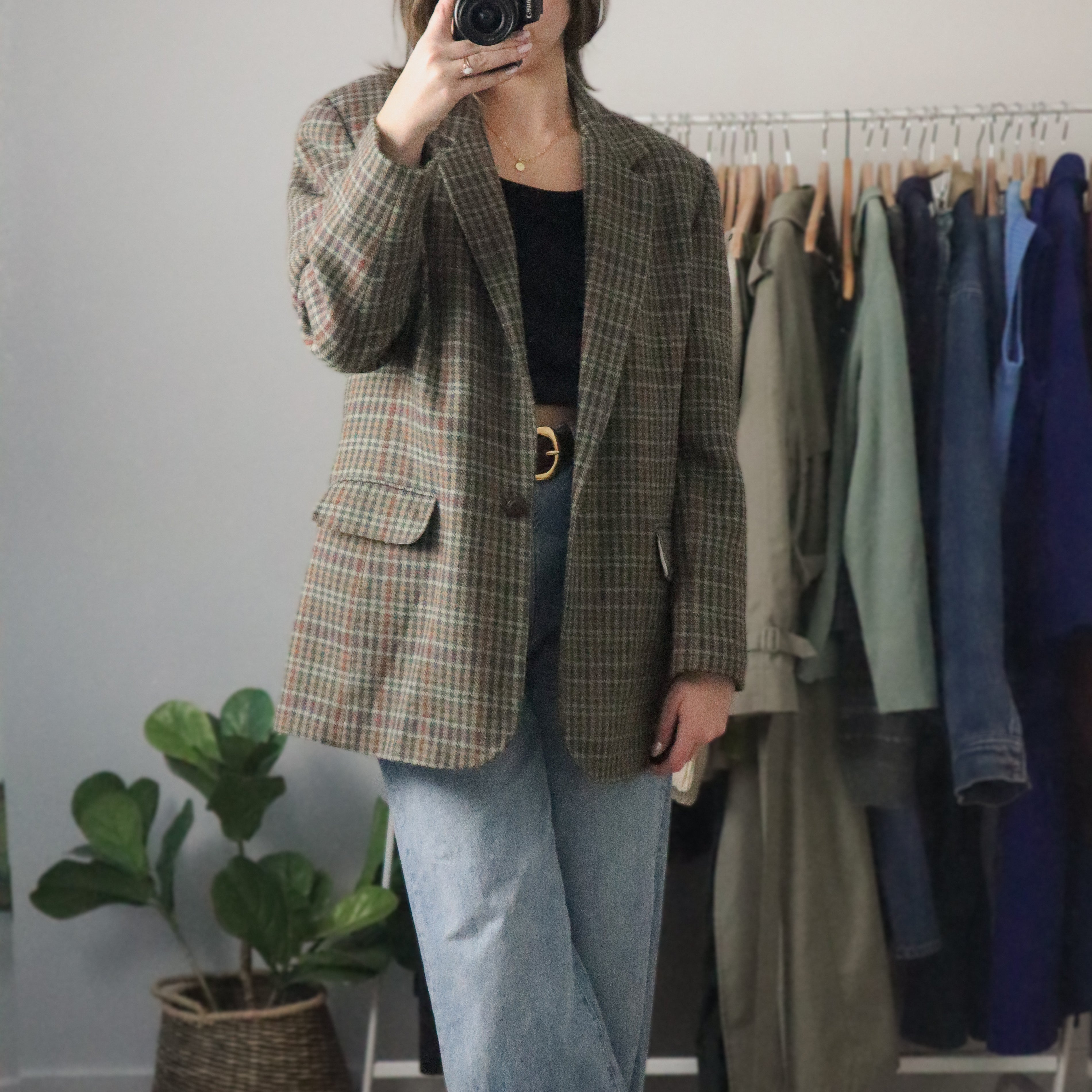 Vintage x Wool Plaid Blazer (S/M)