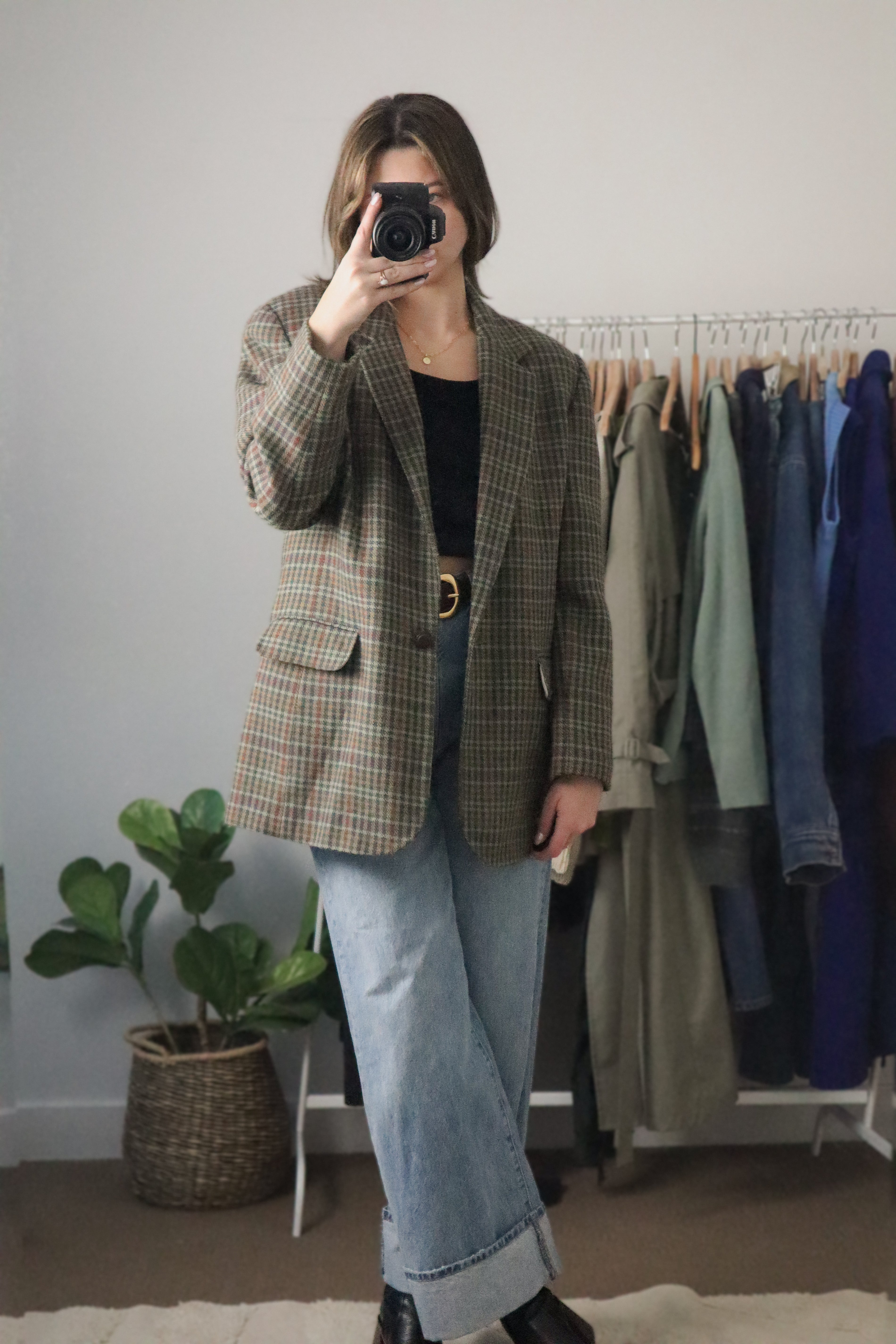 Vintage x Wool Plaid Blazer (S/M)