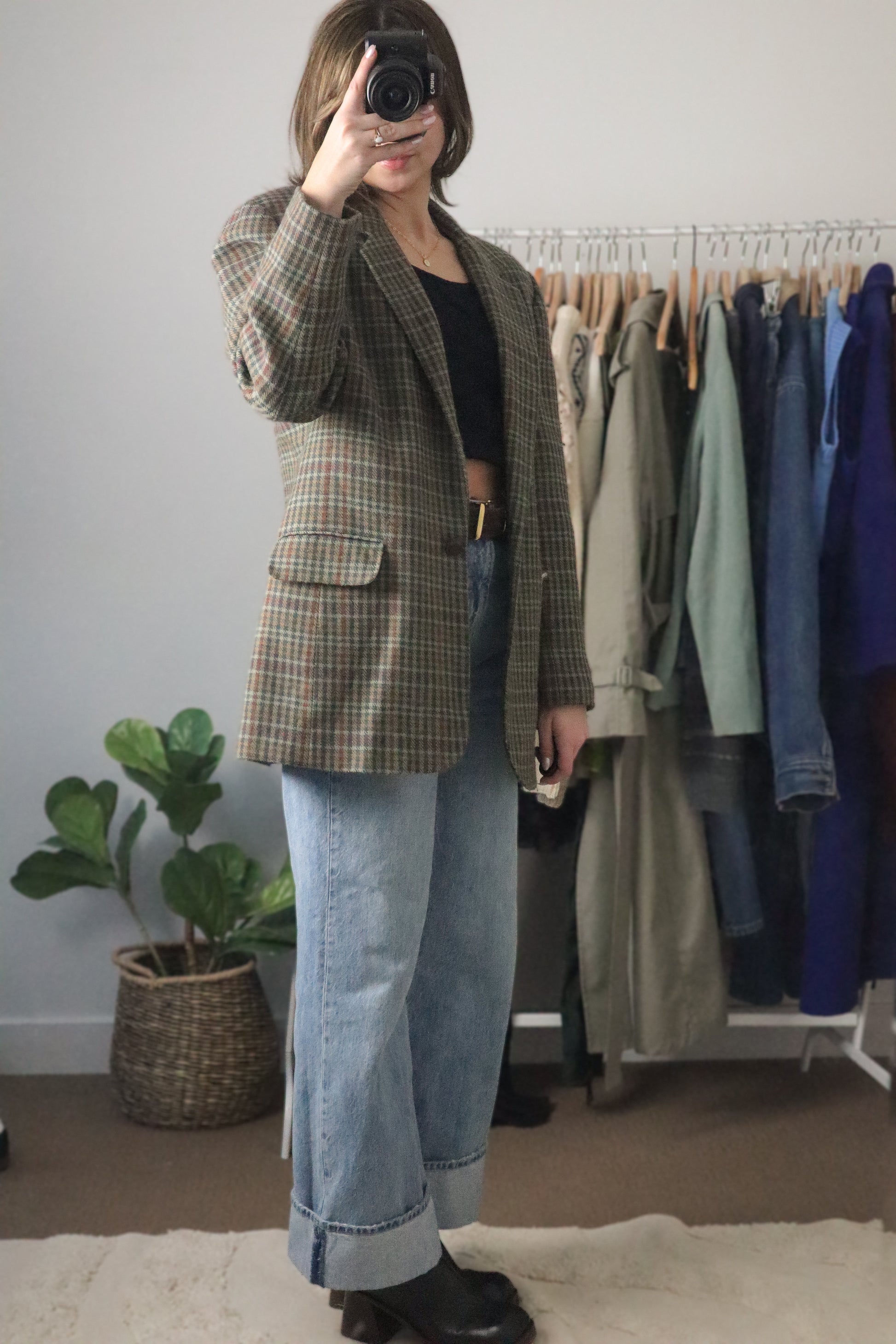 Vintage x Wool Plaid Blazer (S/M)