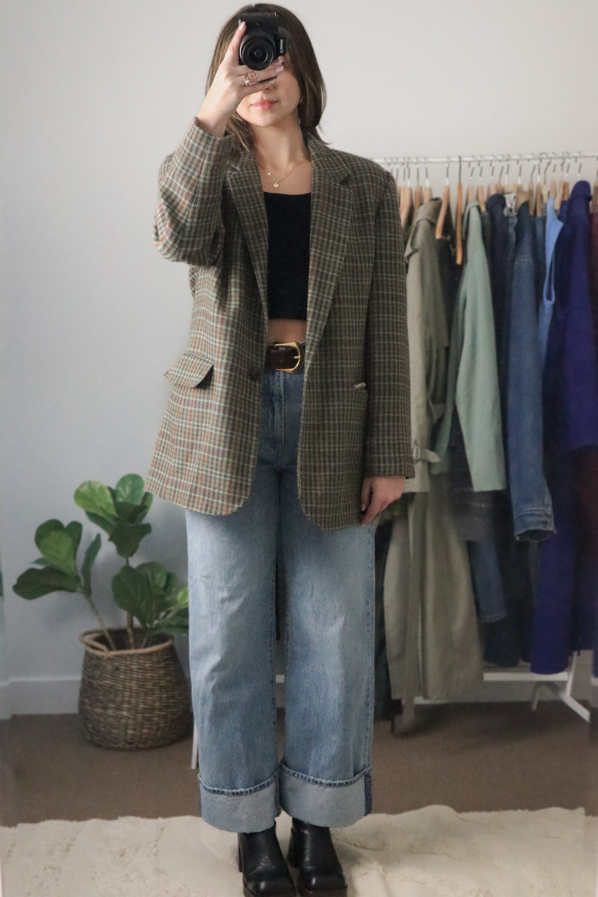 Vintage x Wool Plaid Blazer (S/M)