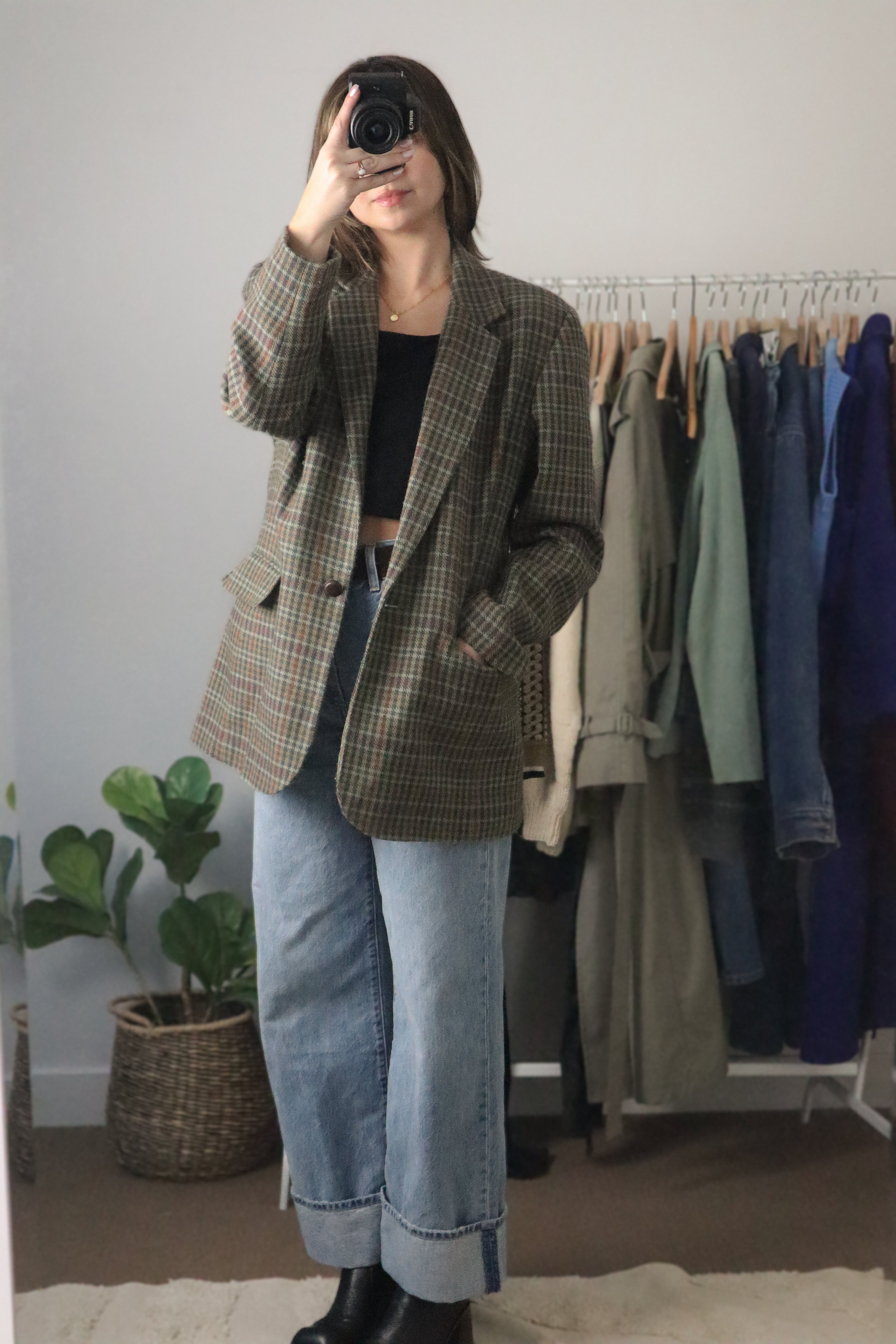 Vintage x Wool Plaid Blazer (S/M)