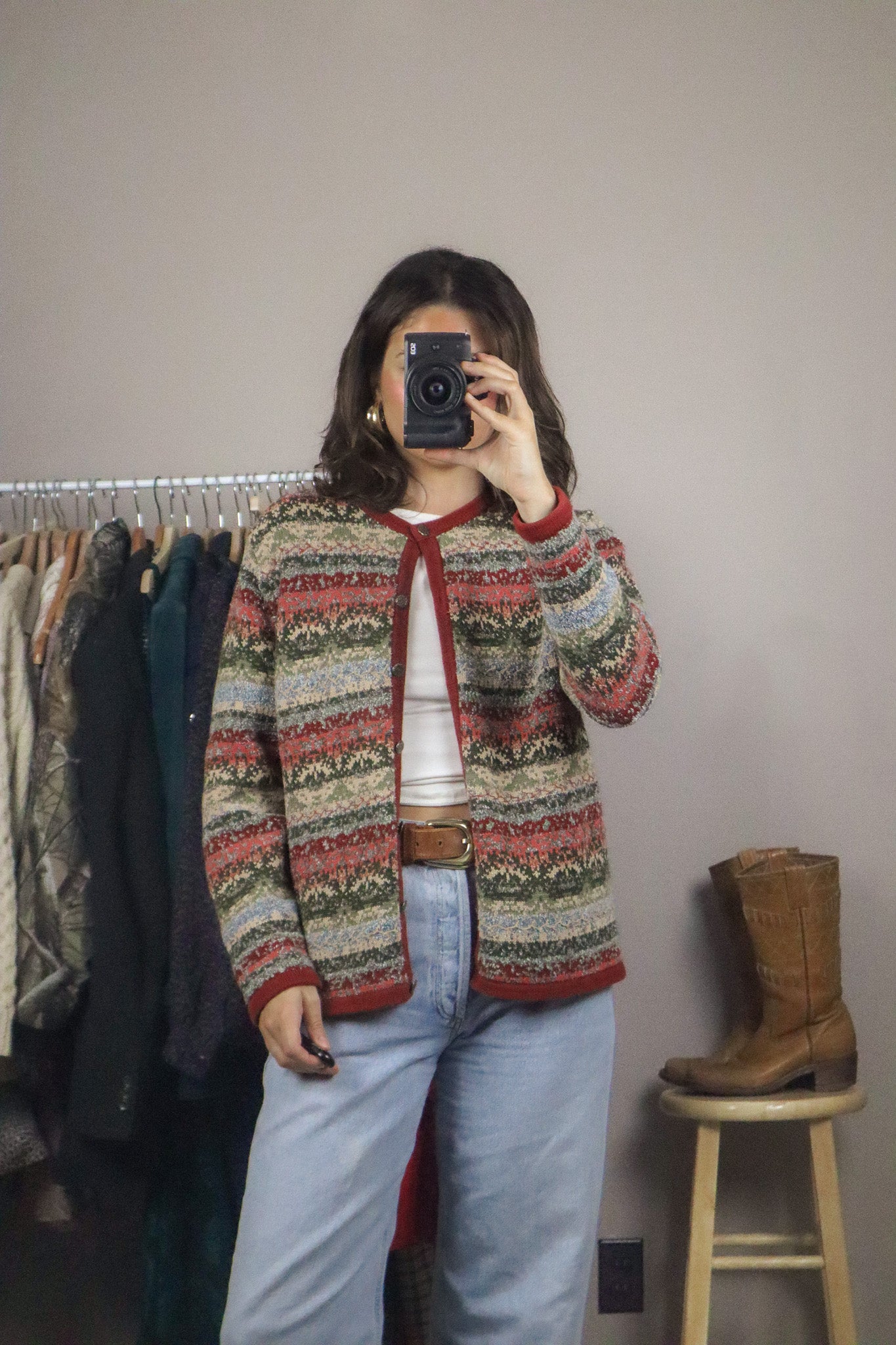 Vintage x Hand Embroidered Cardigan (M)