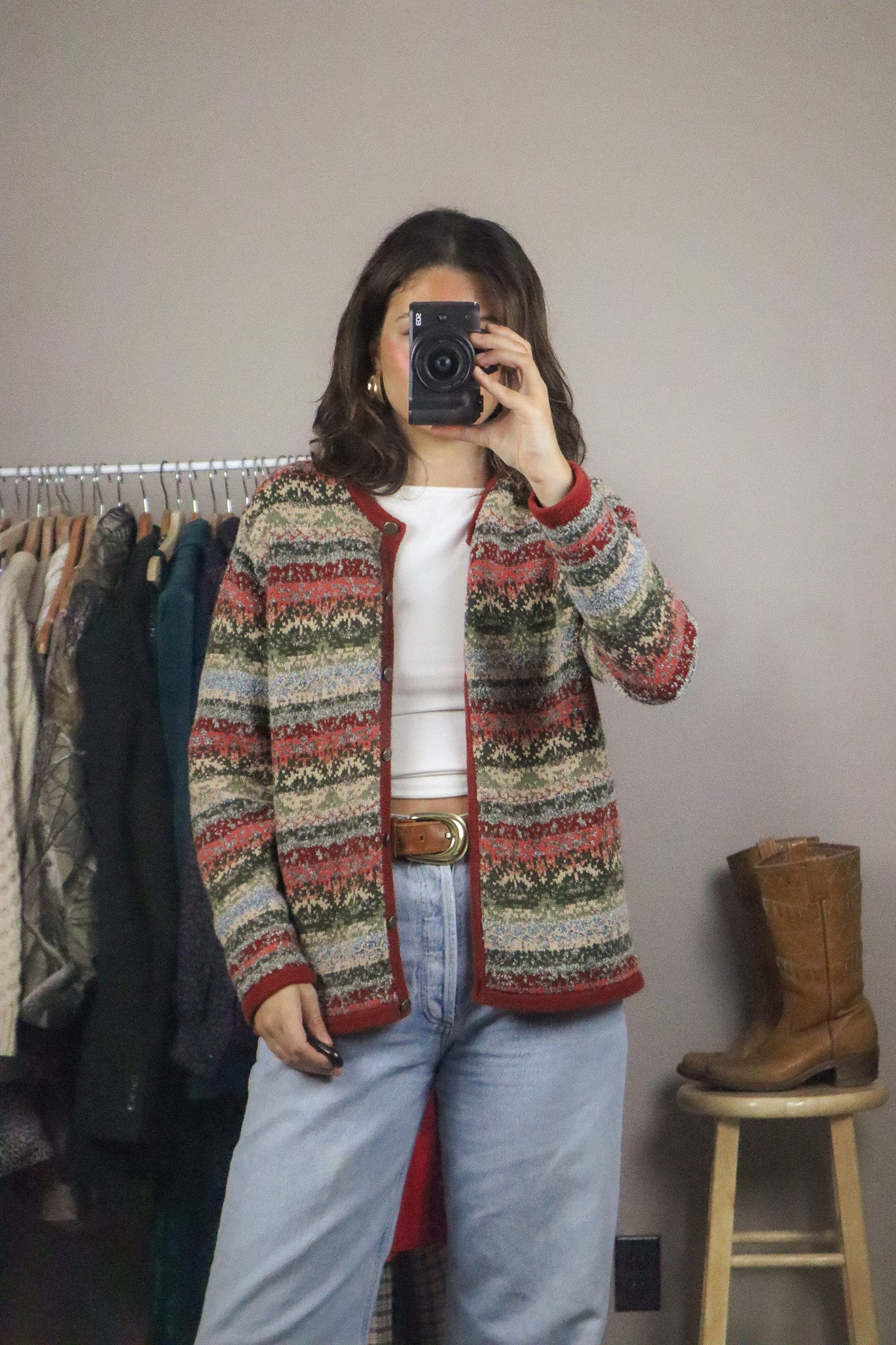 Vintage x Hand Embroidered Cardigan (M)