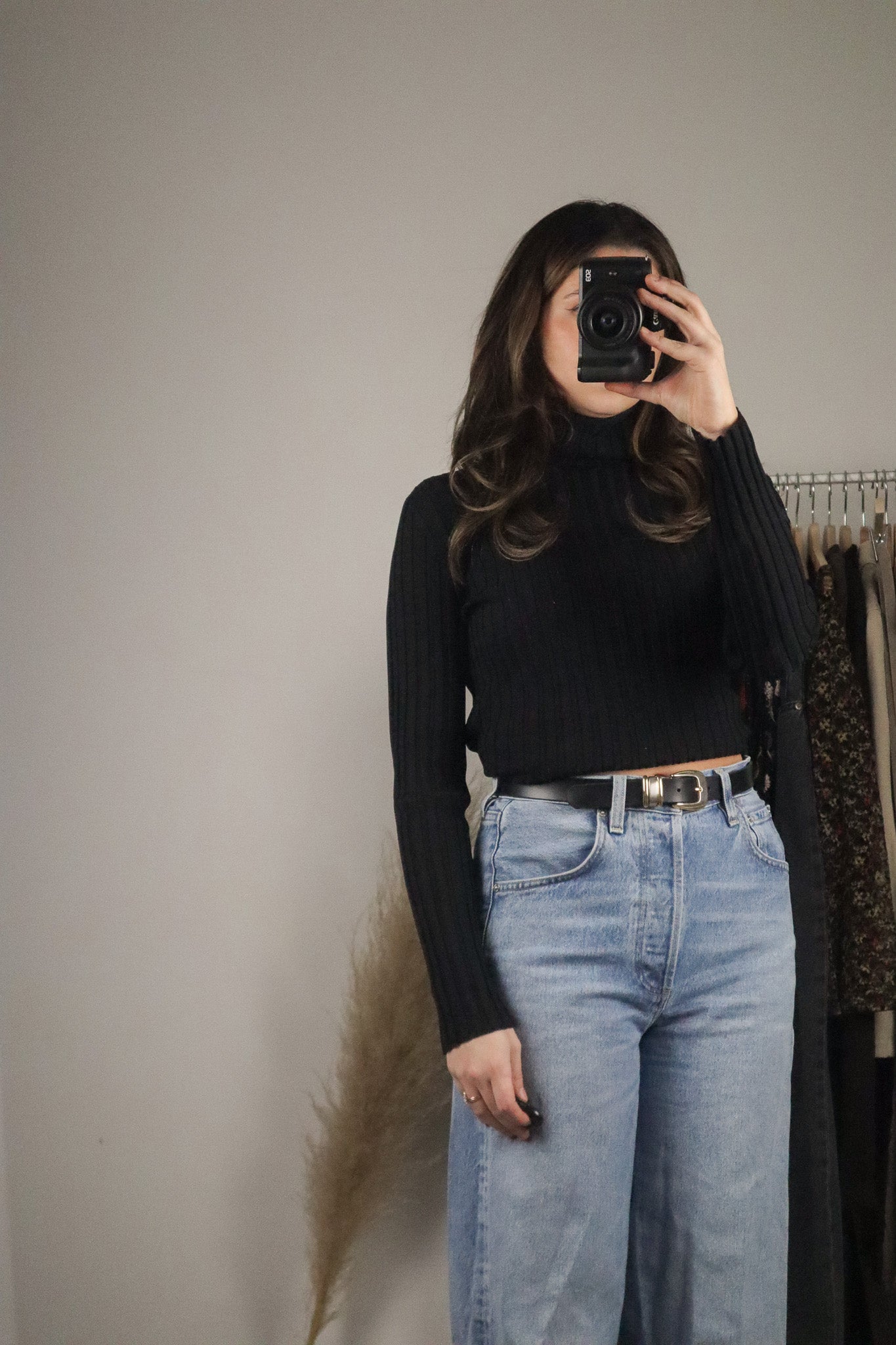 Vintage x Silk Blend Ribbed Turtleneck (S/M)