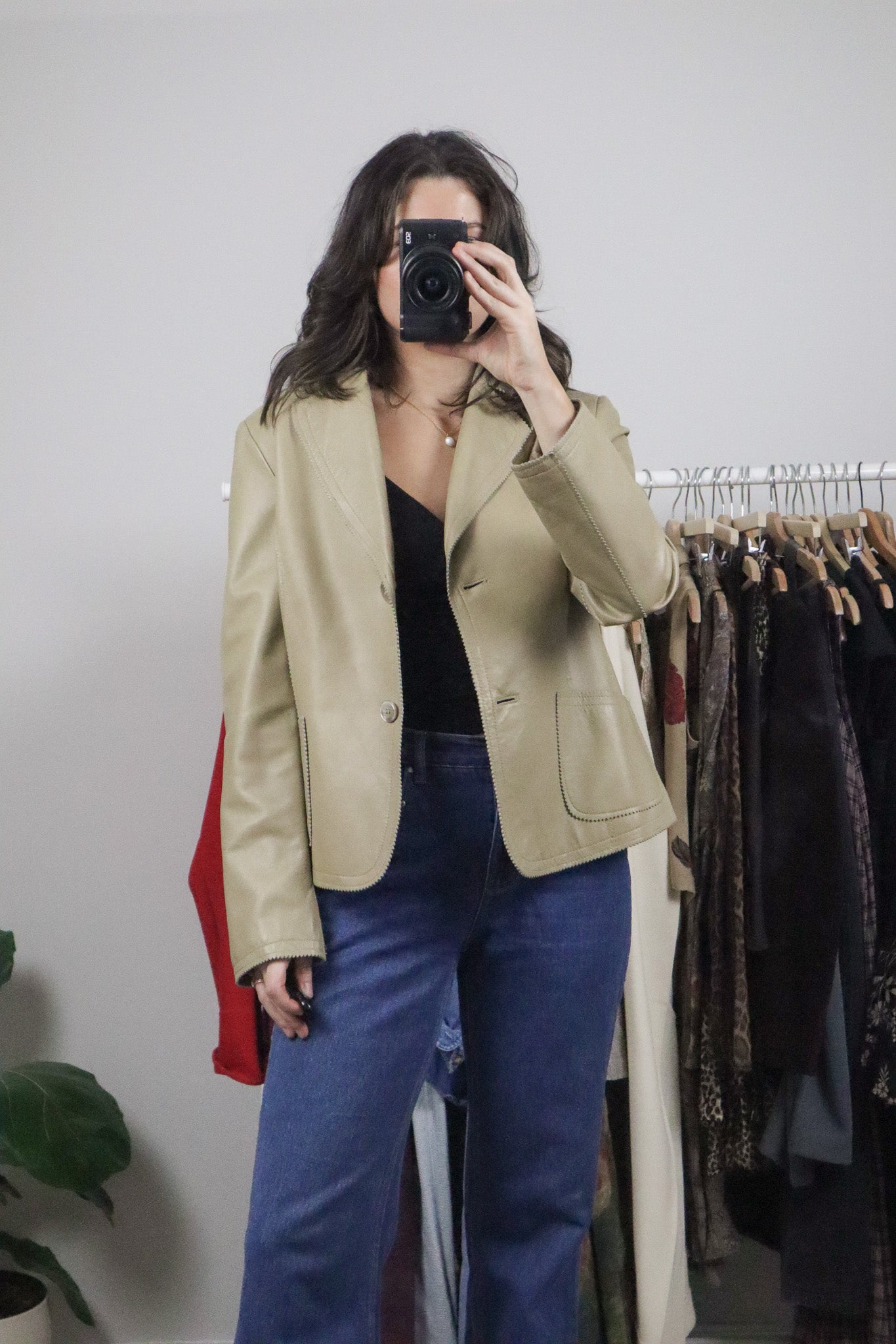 Vintage x Leather Blazer (S/M)