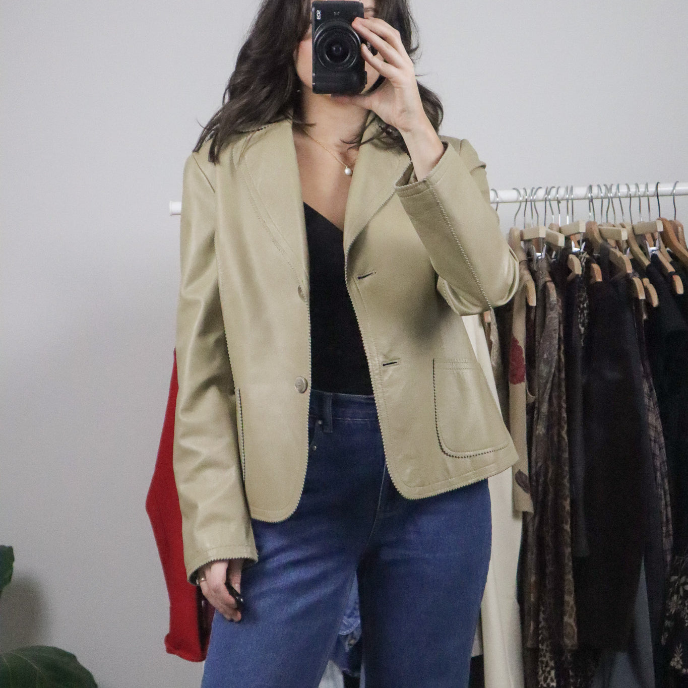 Vintage x Leather Blazer (S/M)