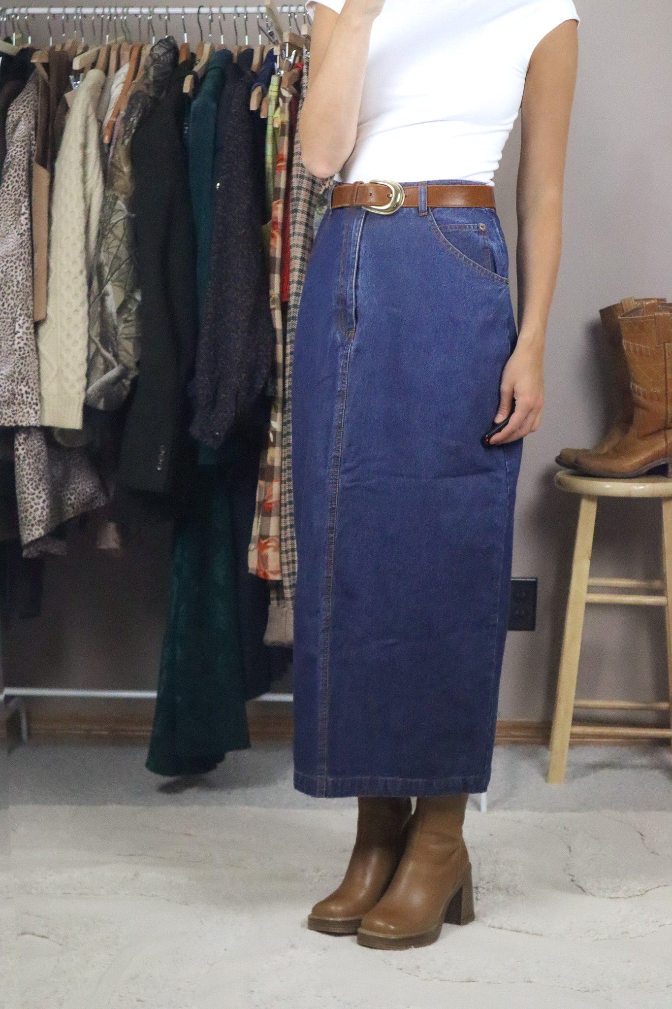 Vintage x Denim Maxi Skirt (6/8)