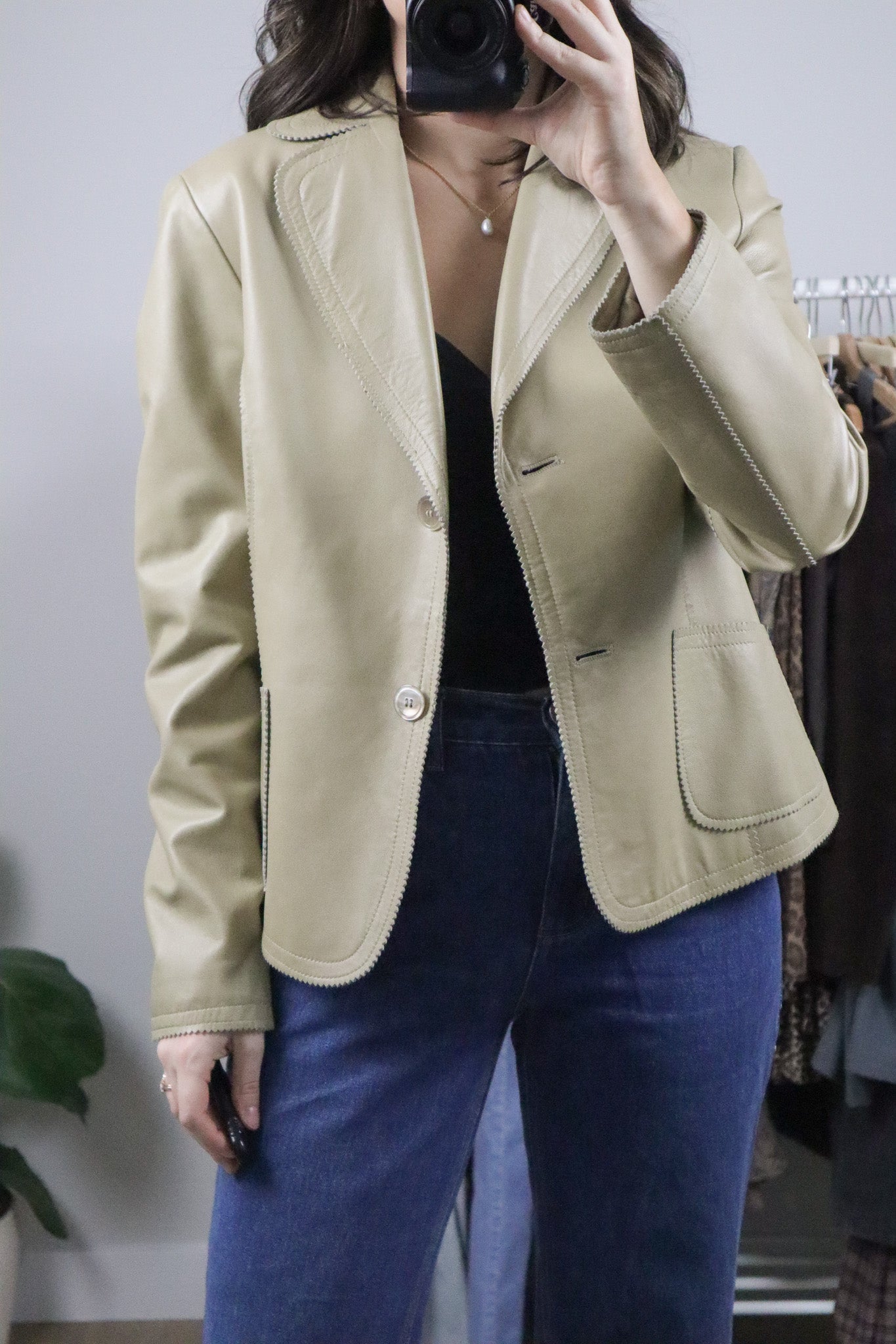 Vintage x Leather Blazer (S/M)