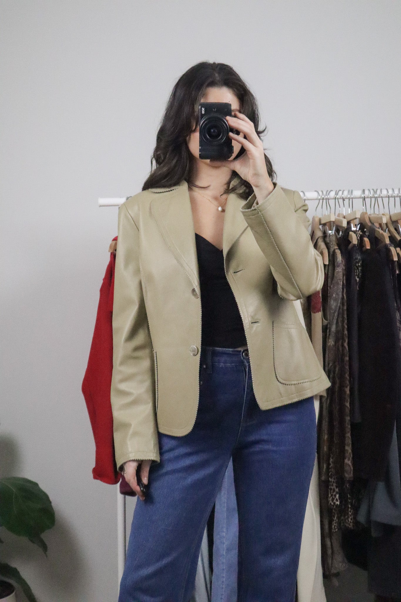 Vintage x Leather Blazer (S/M)