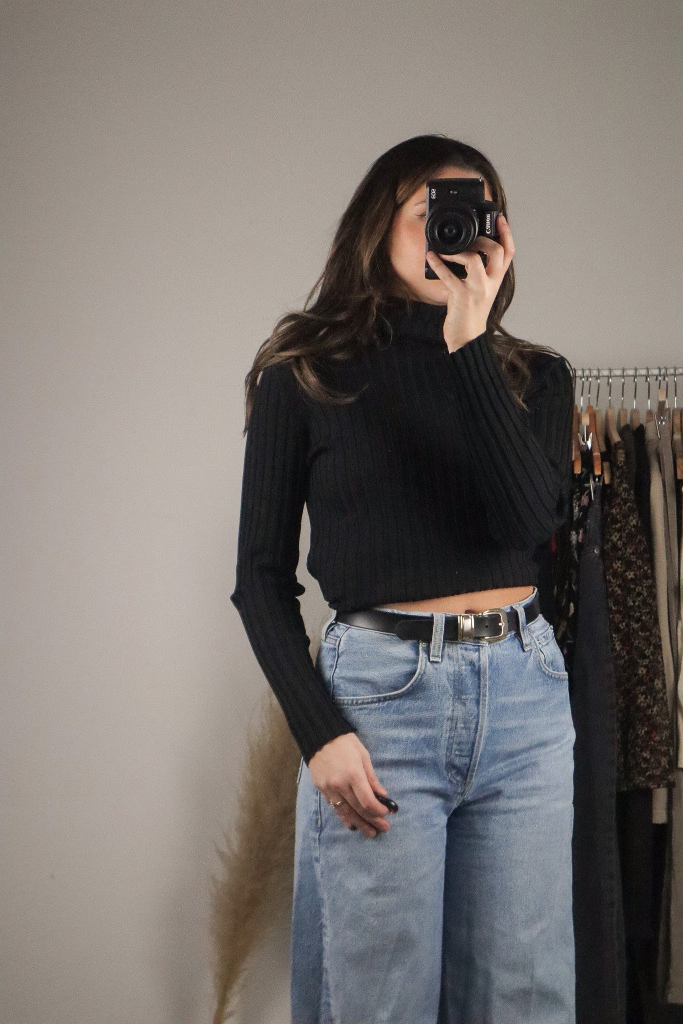 Vintage x Silk Blend Ribbed Turtleneck (S/M)