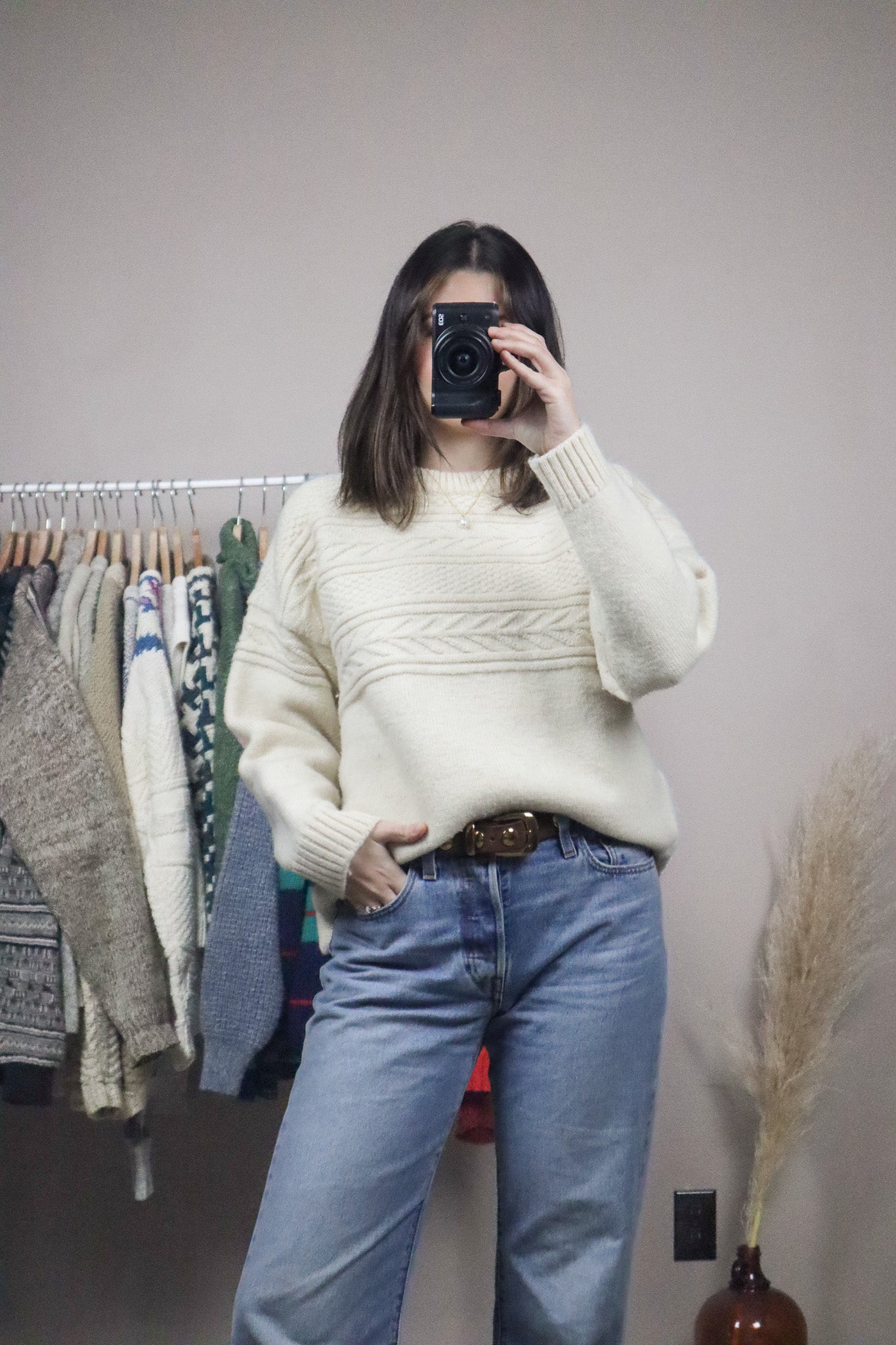 Vintage x Wool Textured Knit (S/M)