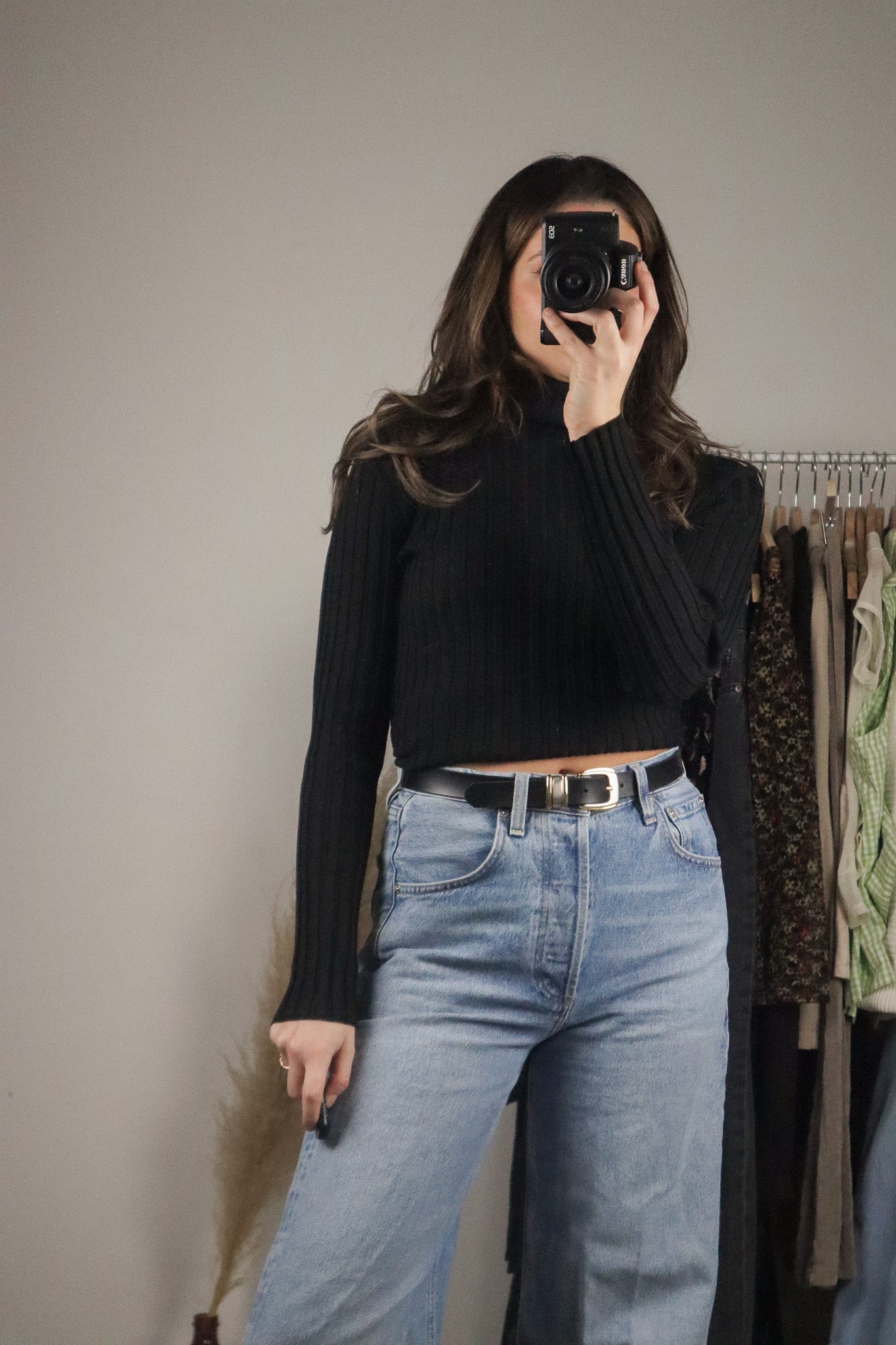Vintage x Silk Blend Ribbed Turtleneck (S/M)
