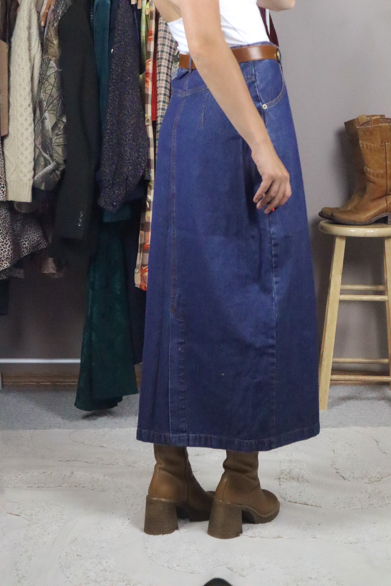 Vintage x Denim Maxi Skirt (6/8)