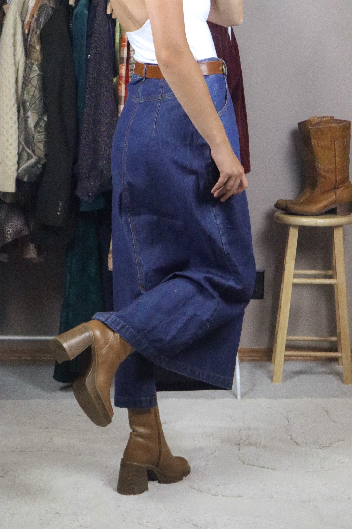 Vintage x Denim Maxi Skirt (6/8)