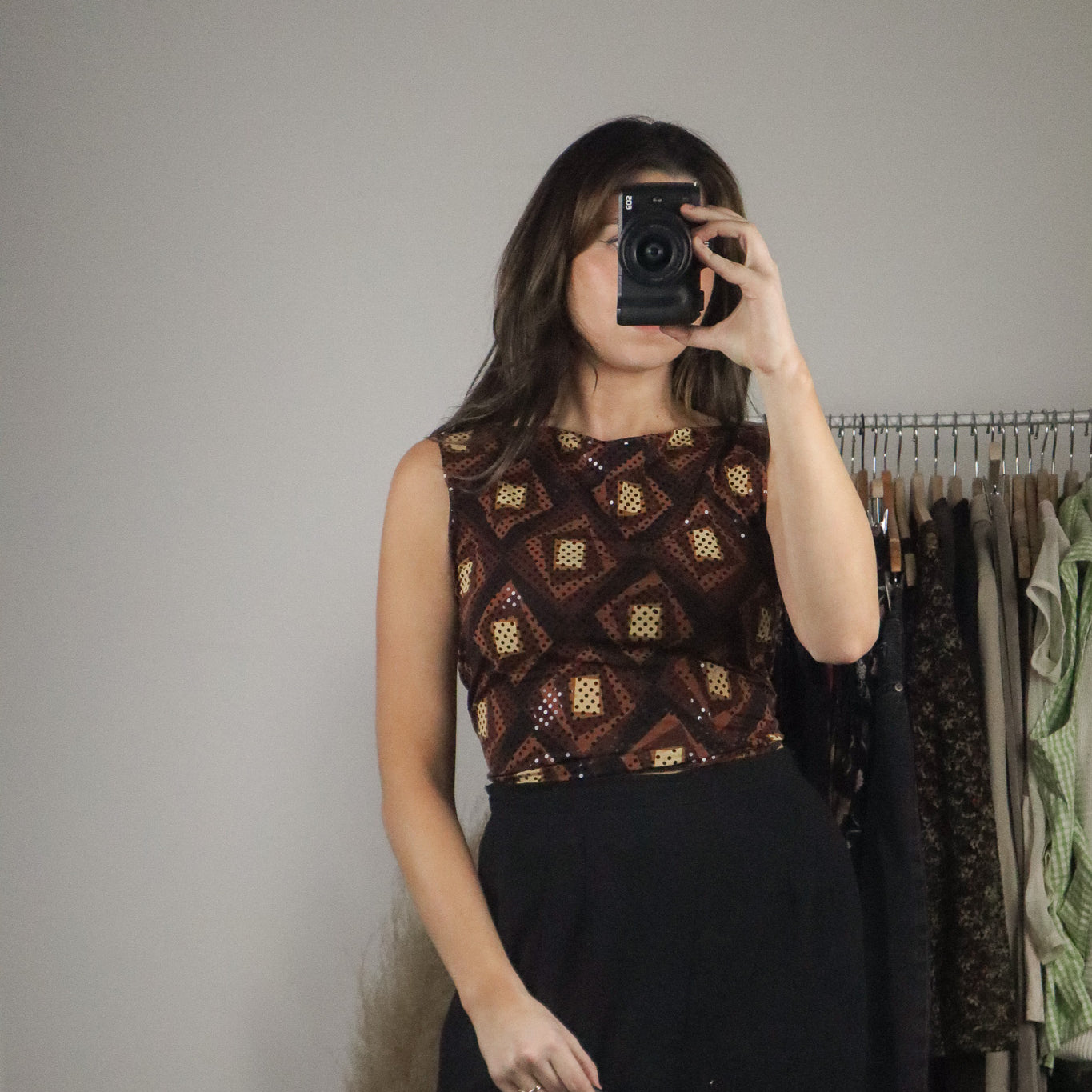 Made in USA x Vintage x High-Neck Sequence Tank (M)