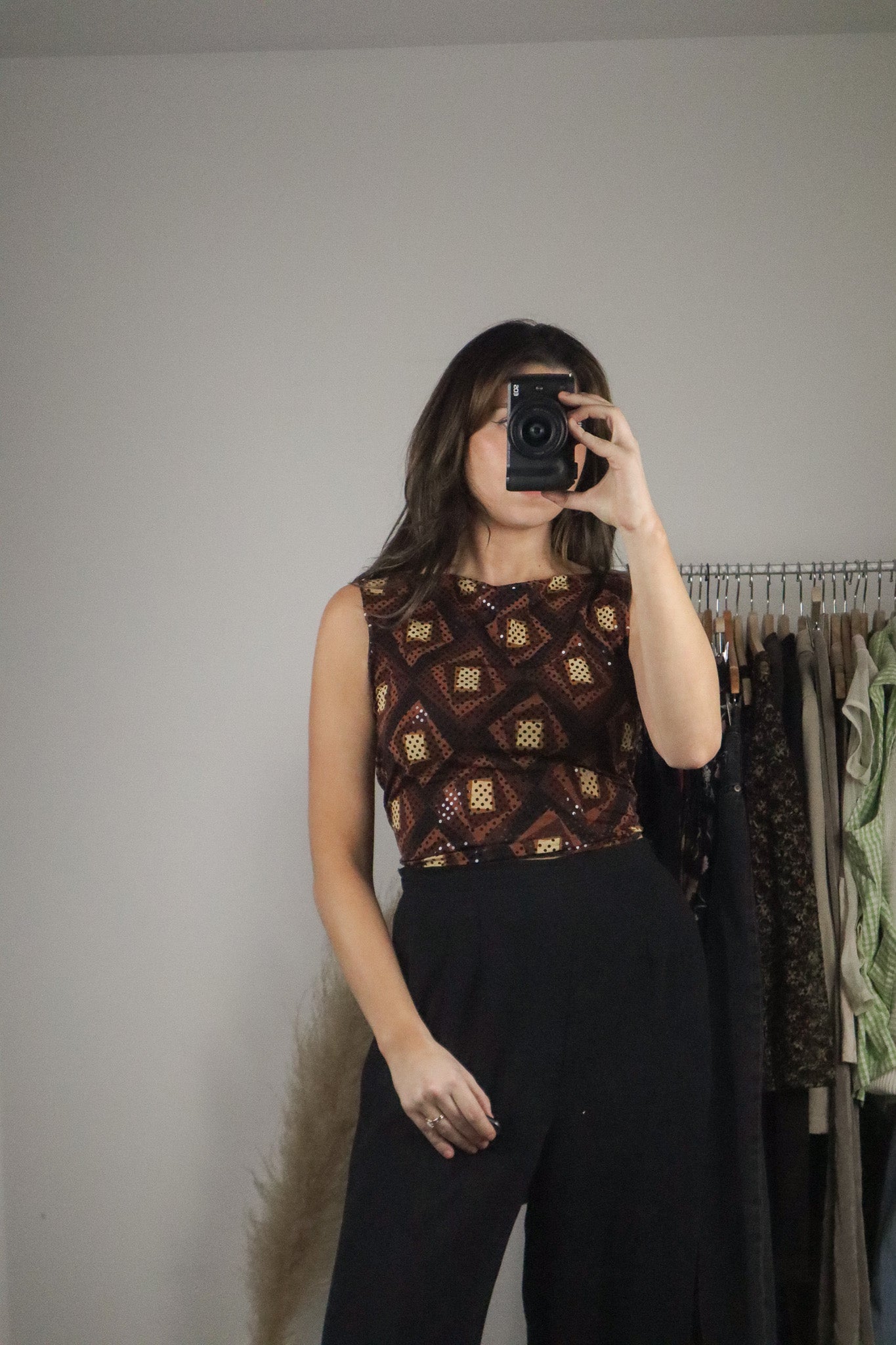 Made in USA x Vintage x High-Neck Sequence Tank (M)