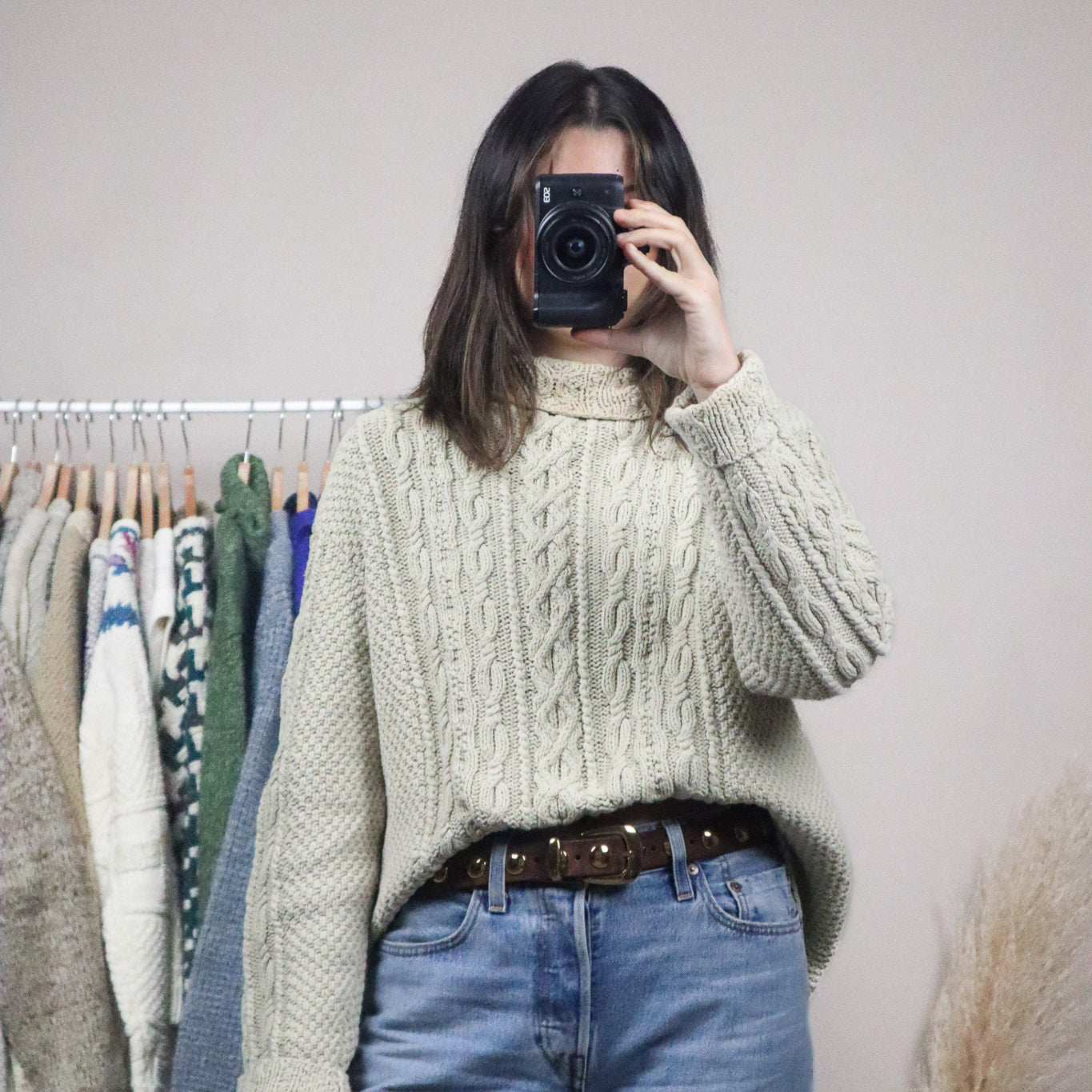 Vintage x Chunky Knit Turtleneck (S/M)