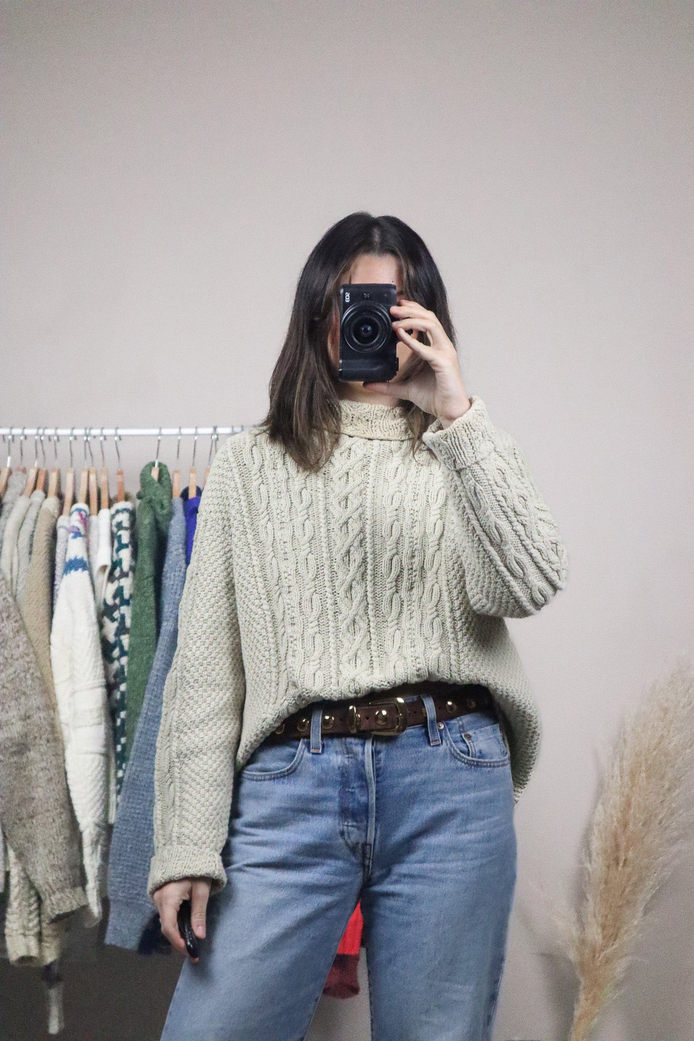 Vintage x Chunky Knit Turtleneck (S/M)