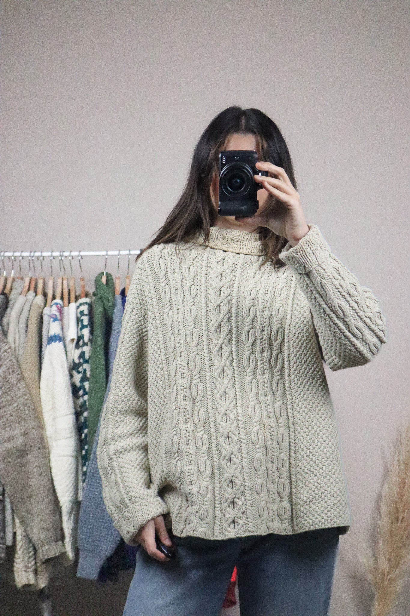 Vintage x Chunky Knit Turtleneck (S/M)