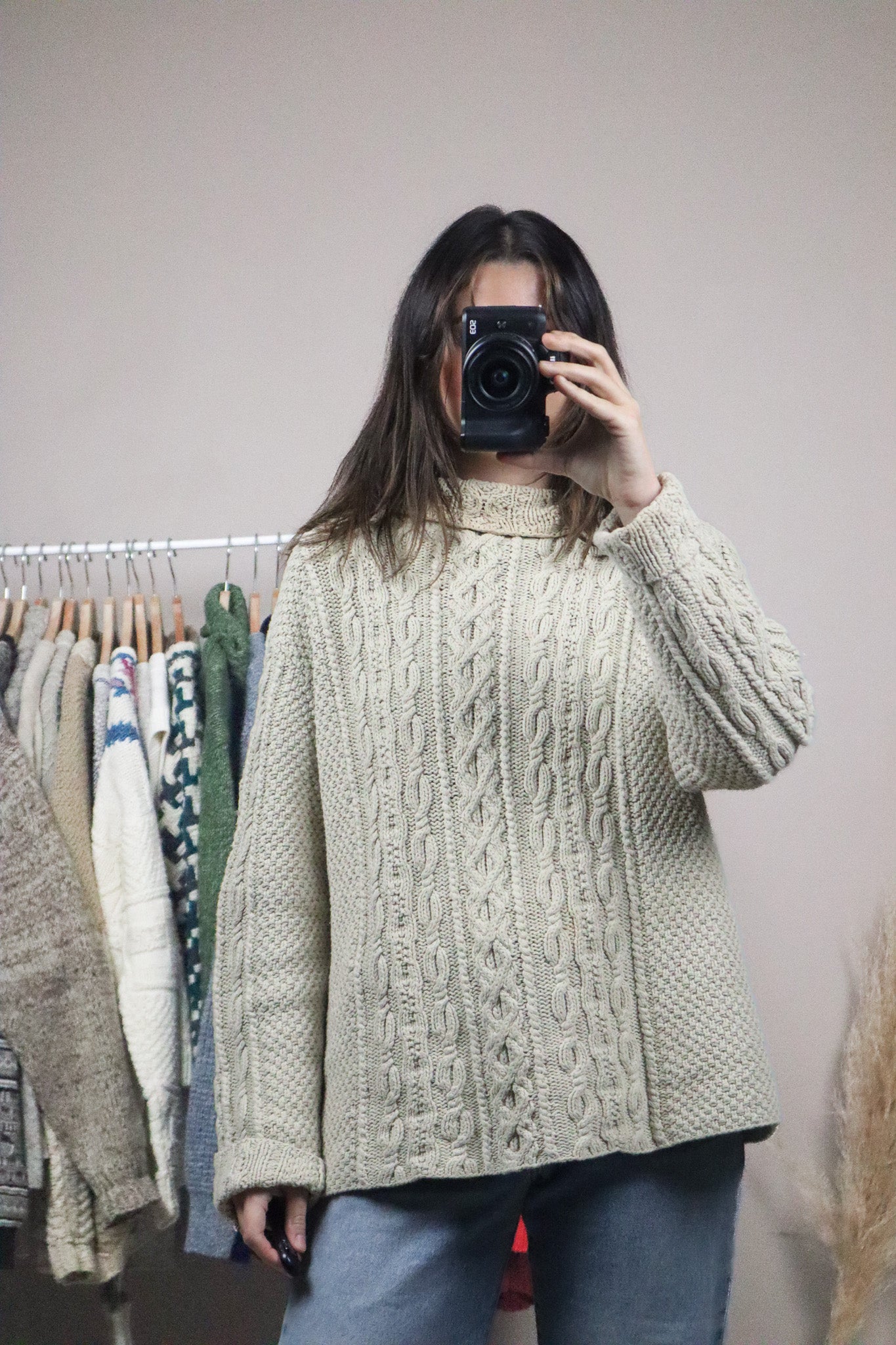 Vintage x Chunky Knit Turtleneck (S/M)