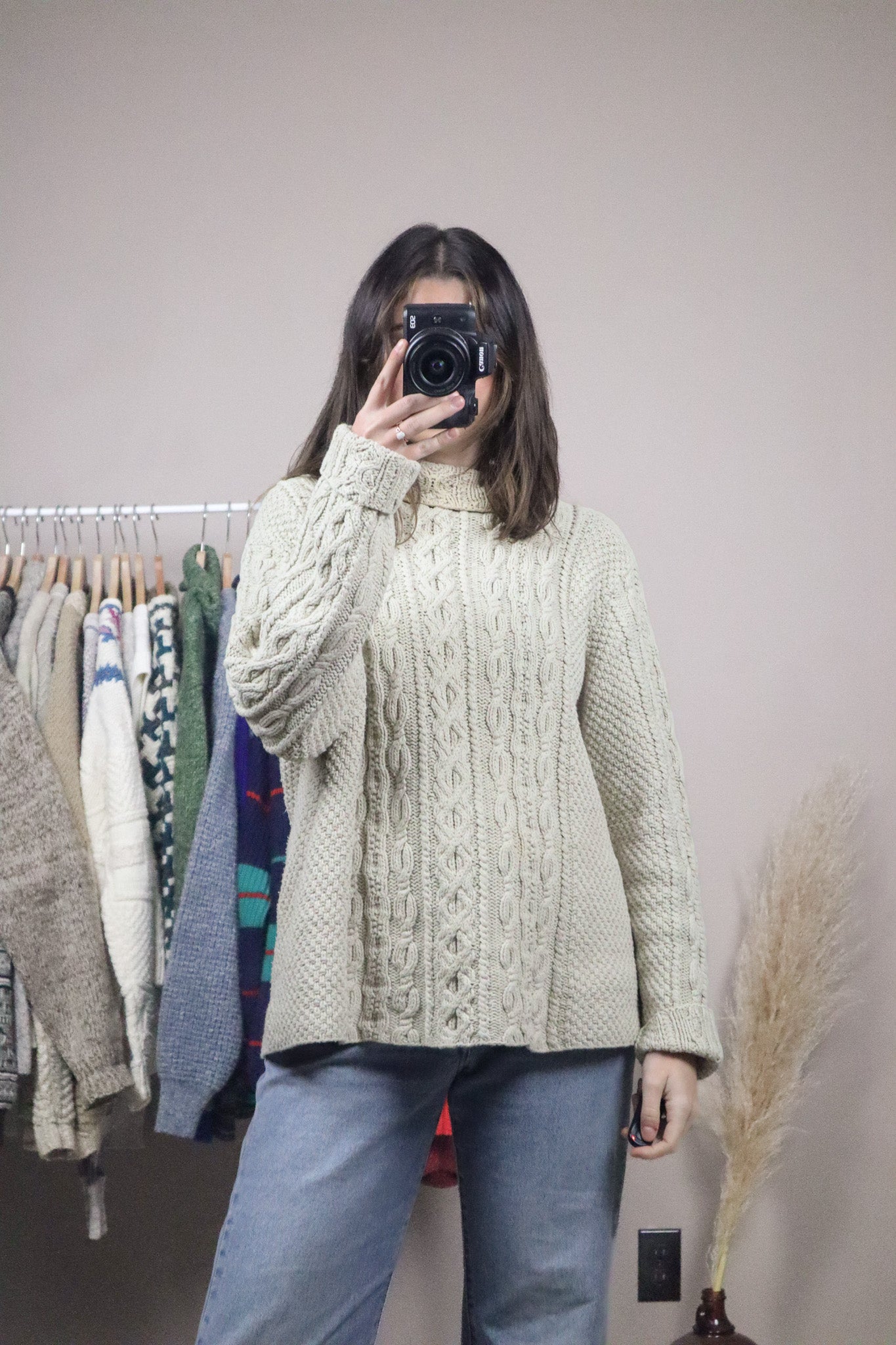 Vintage x Chunky Knit Turtleneck (S/M)