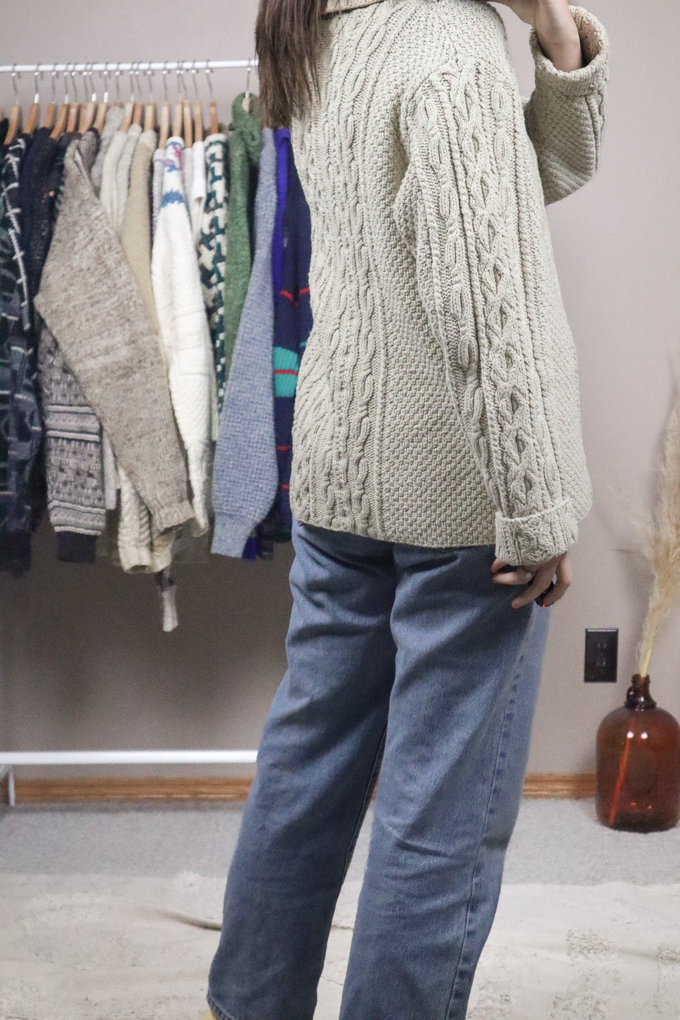 Vintage x Chunky Knit Turtleneck (S/M)