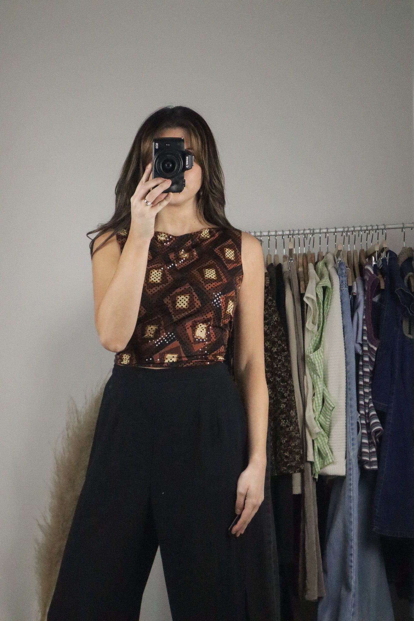 Made in USA x Vintage x High-Neck Sequence Tank (M)
