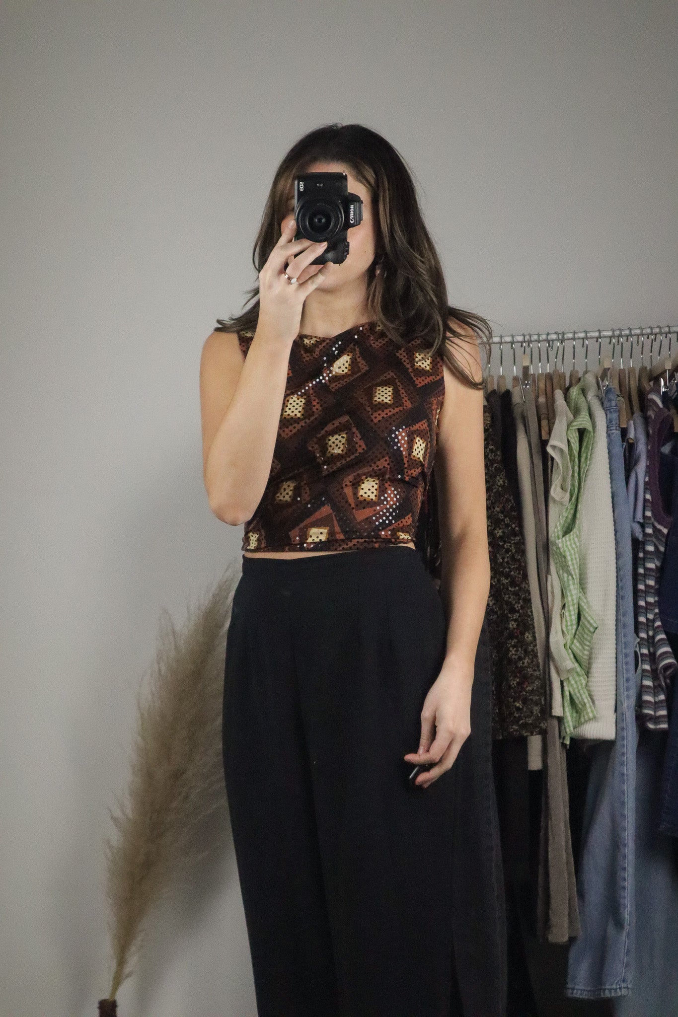 Made in USA x Vintage x High-Neck Sequence Tank (M)