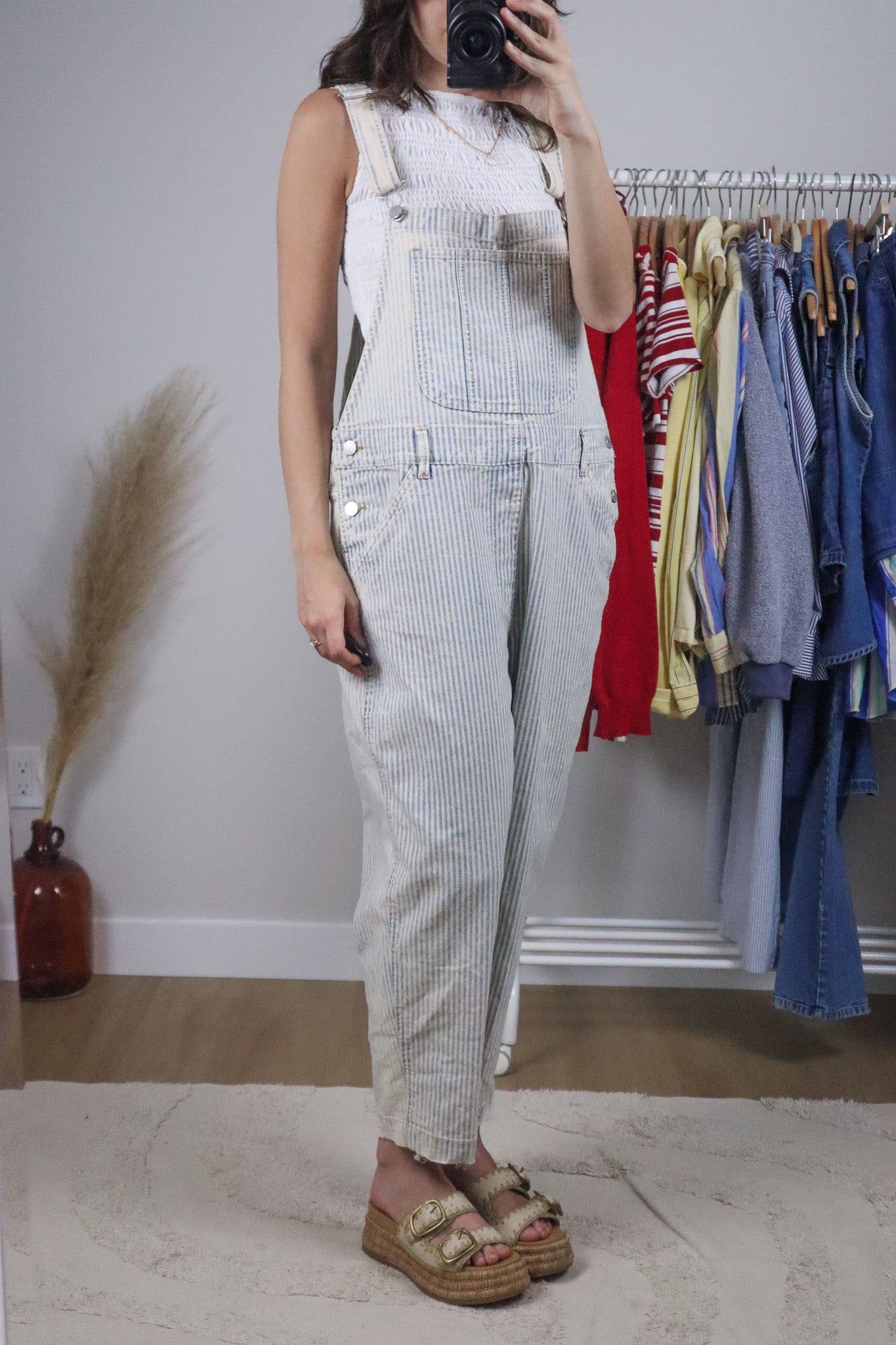 Vintage x Pinstriped Overalls (L/XL)