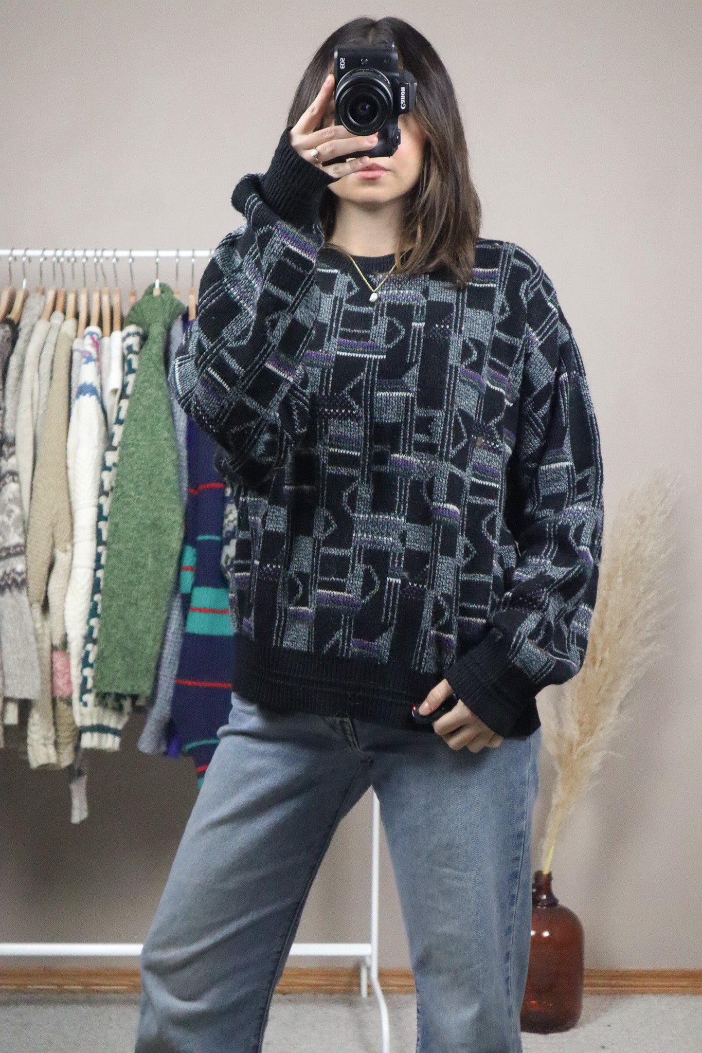 Made in Canada x Vintage x Patterned Sweater (L)