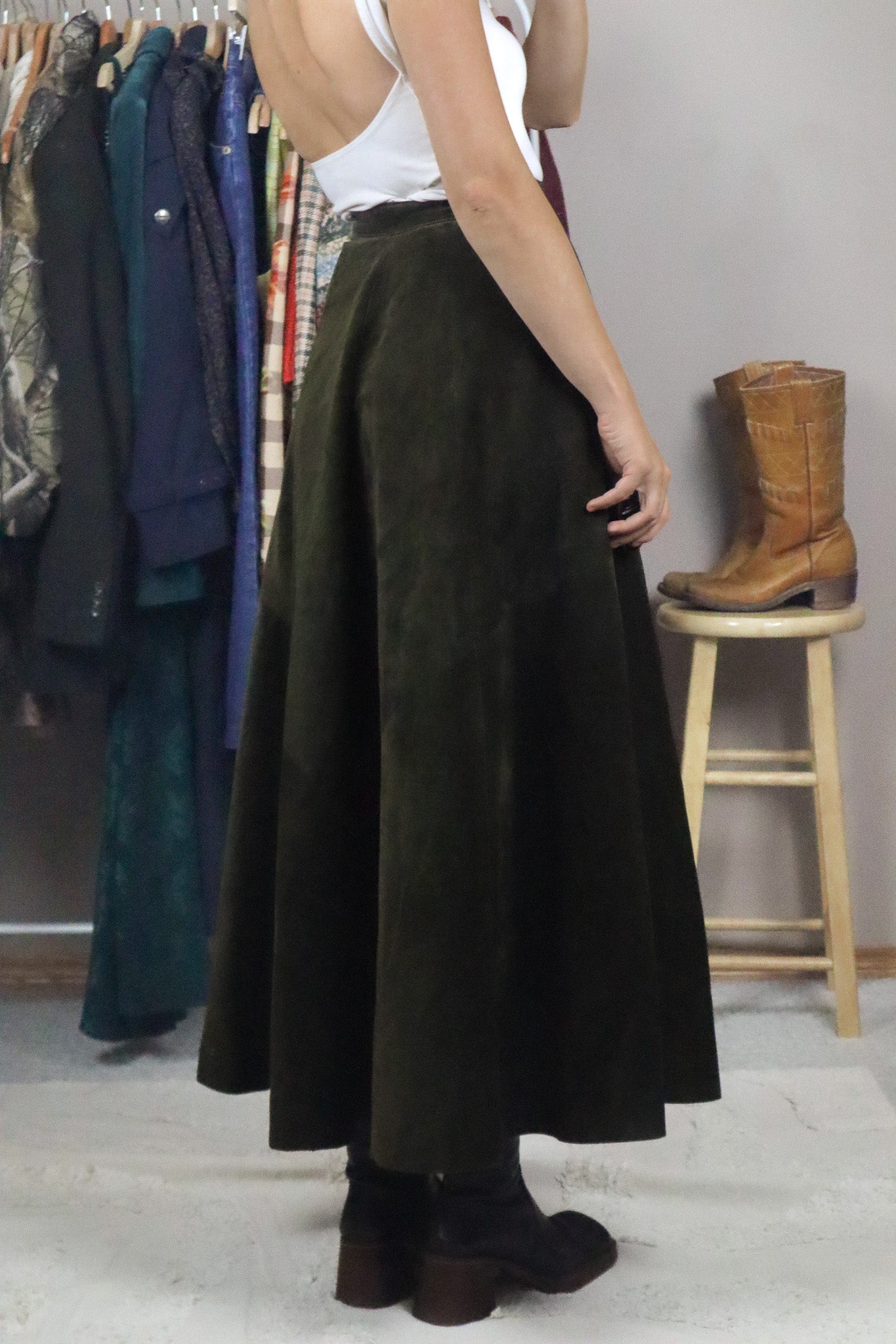 Vintage x Suede Skirt (XXS/XS)