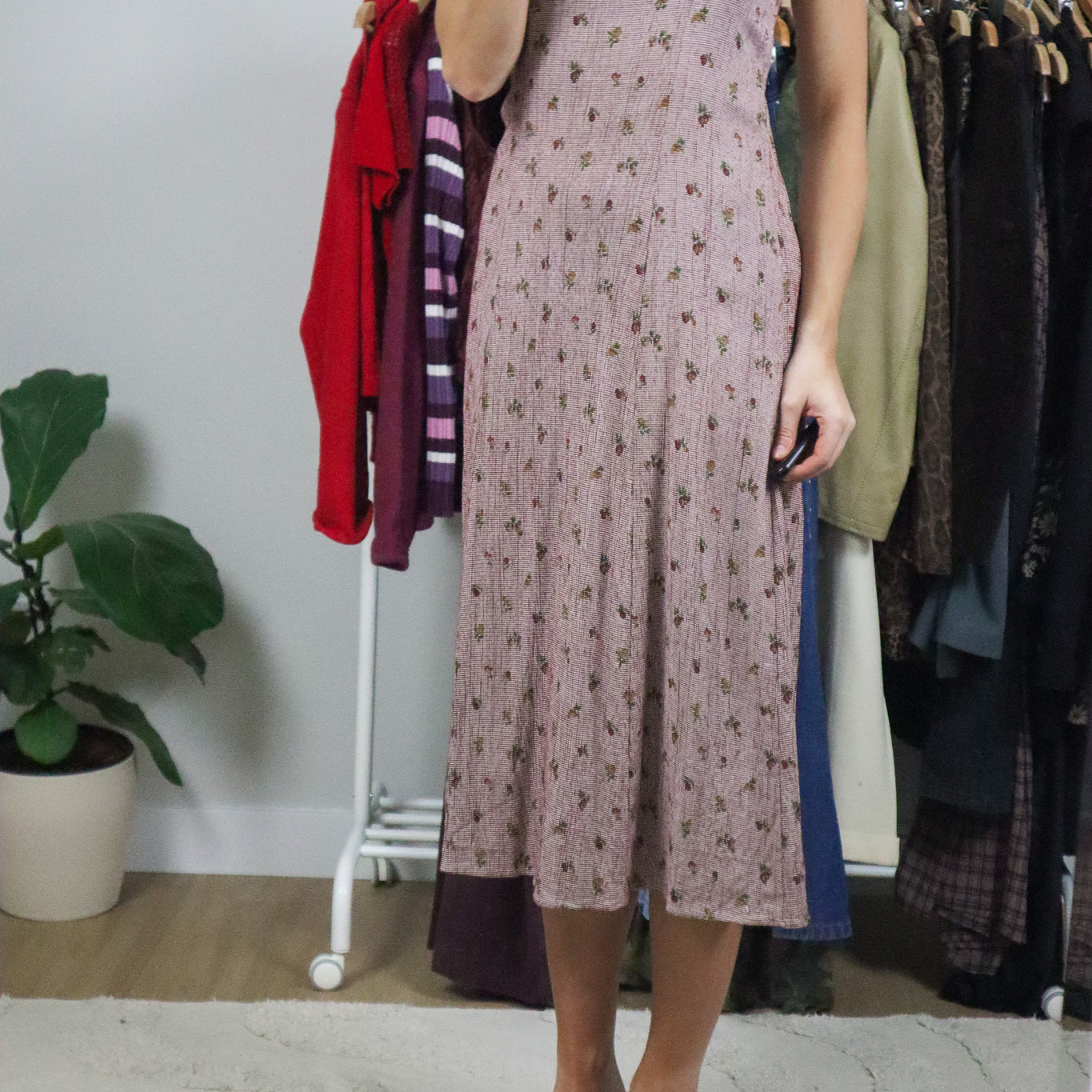 Made in USA x Vintage x Gingham Fruit Maxi Dress (4/6)