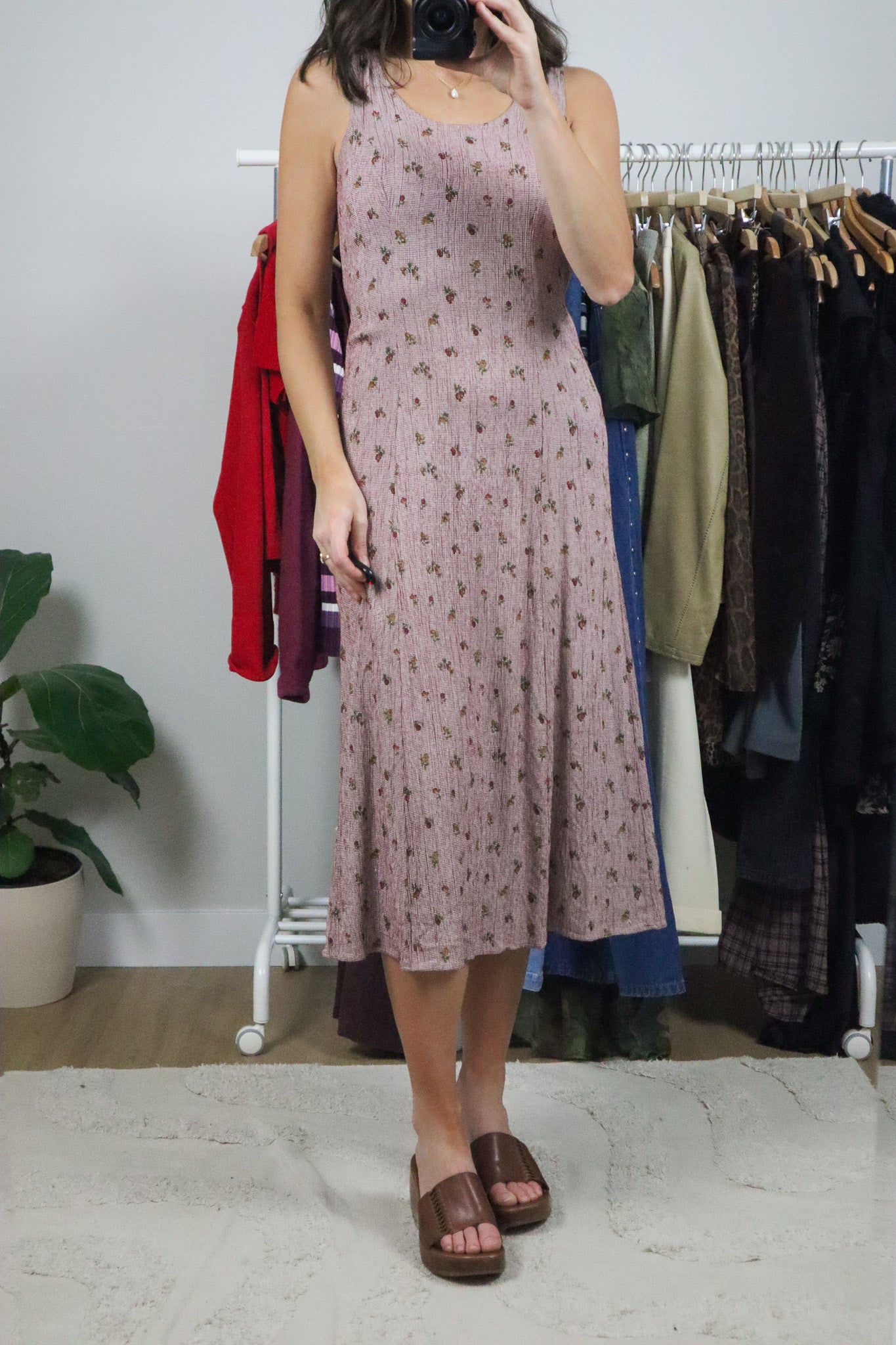 Made in USA x Vintage x Gingham Fruit Maxi Dress (4/6)