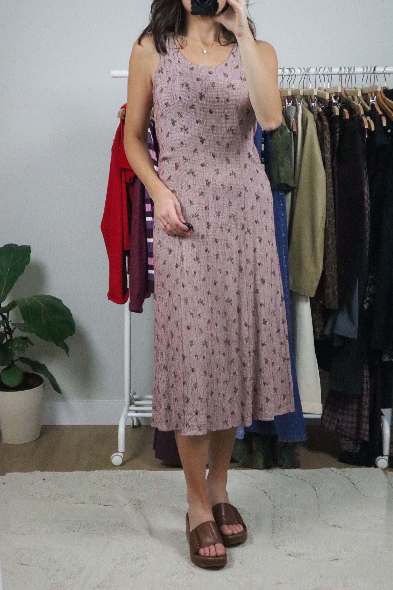 Made in USA x Vintage x Gingham Fruit Maxi Dress (4/6)